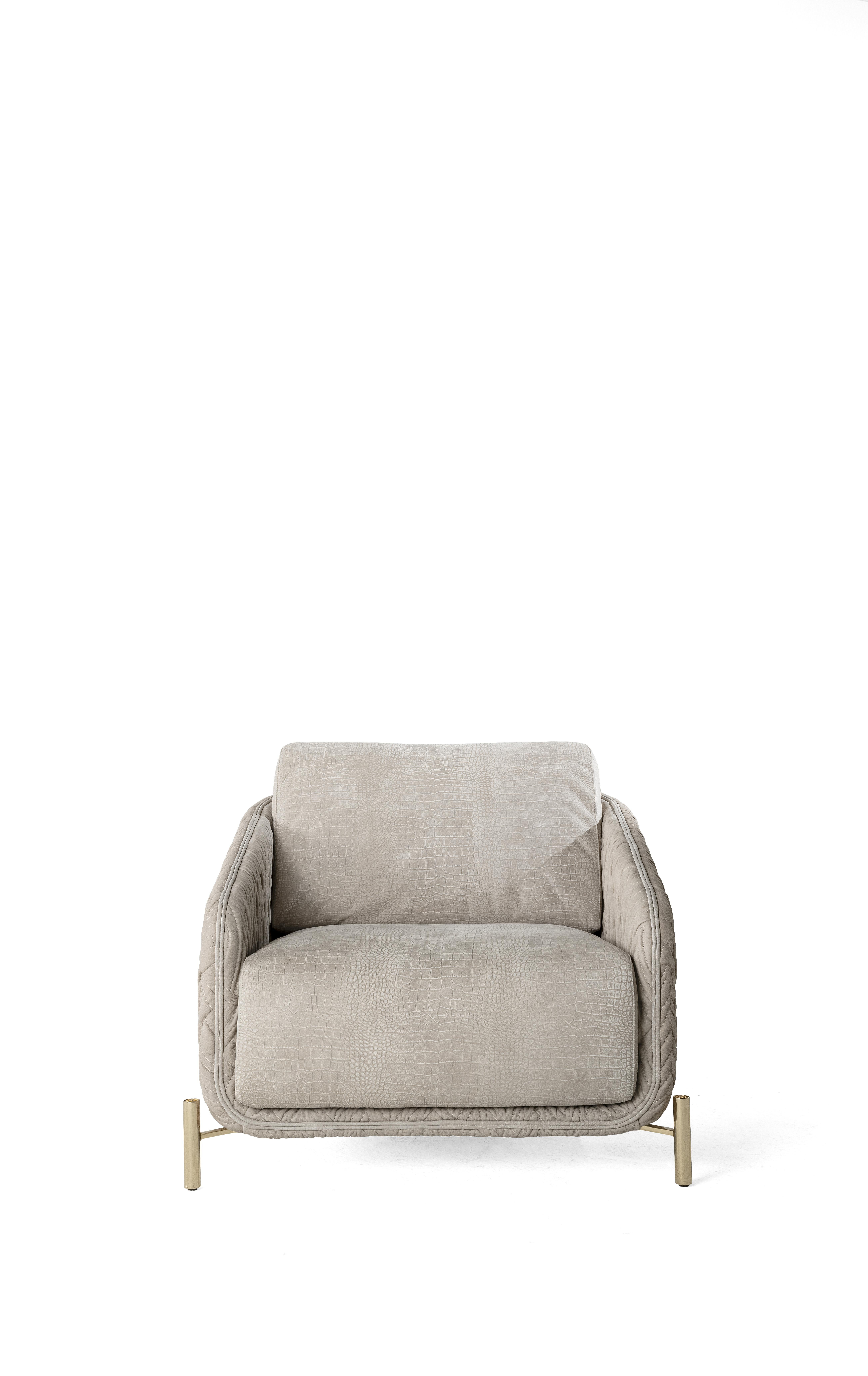 italien Fauteuil Clifton du 21e siècle en cuir par Roberto Cavalli Home Interiors en vente