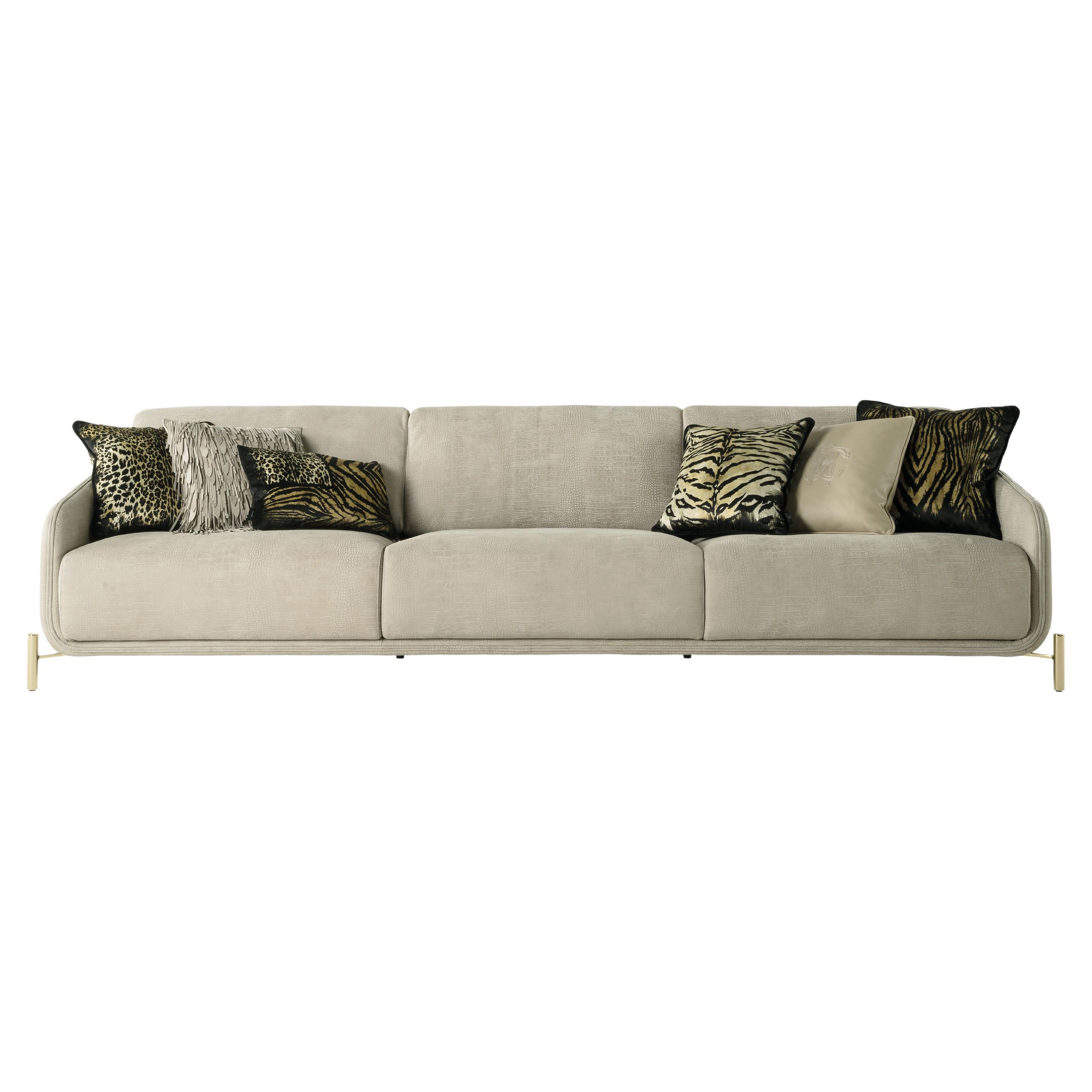 21st Century Clifton Sofa in Leather by Roberto Cavalli Home Interiors For Sale