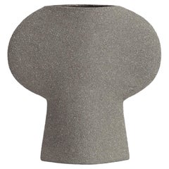 21st Century Clover Vase in Grey Ceramic, Hand-Crafted in France