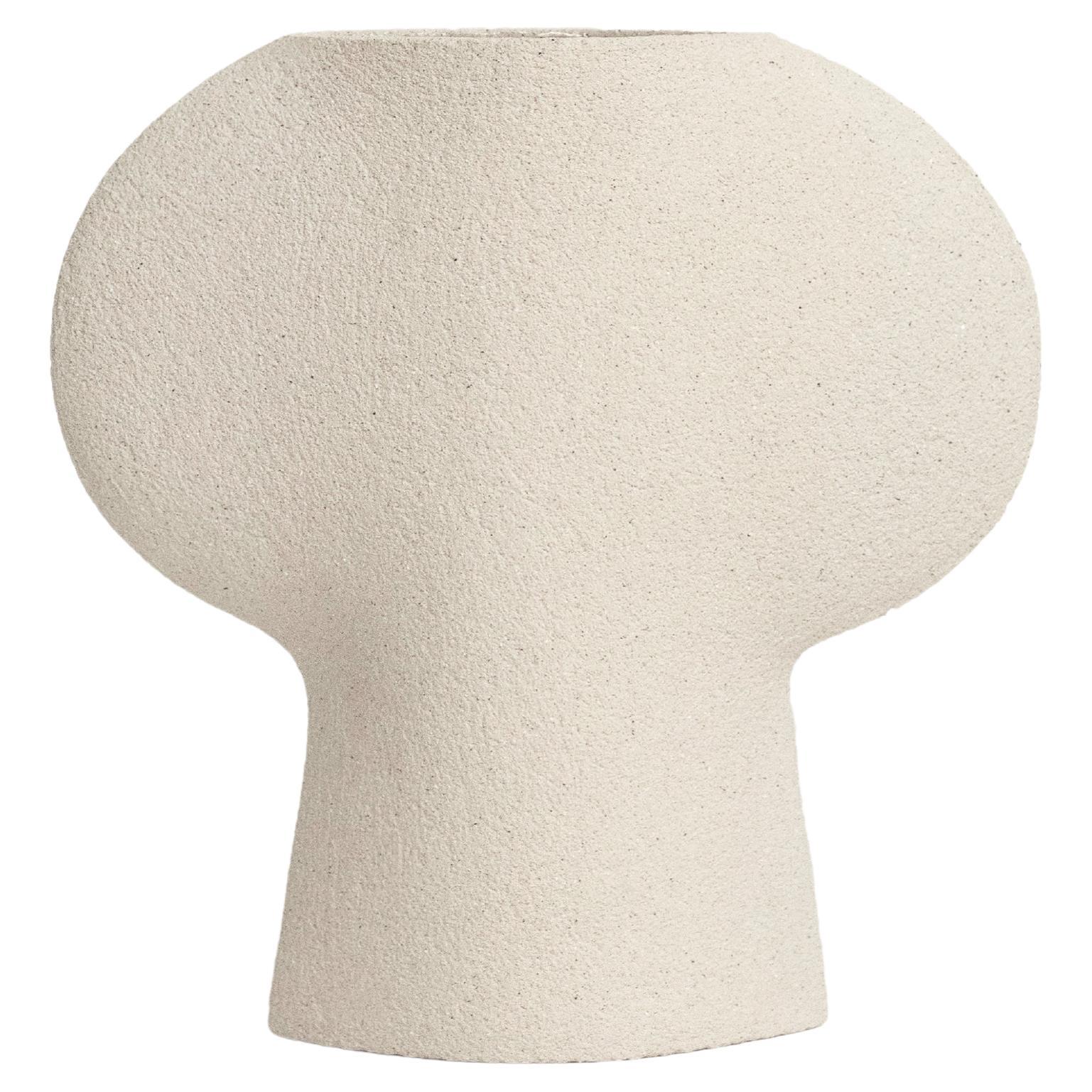 21st Century Clover Vase in White Ceramic, Hand-Crafted in France For Sale