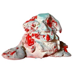21st Century Clown-Noser by Evan D'Orazio Stoneware Underglaze Glaze Red Blue