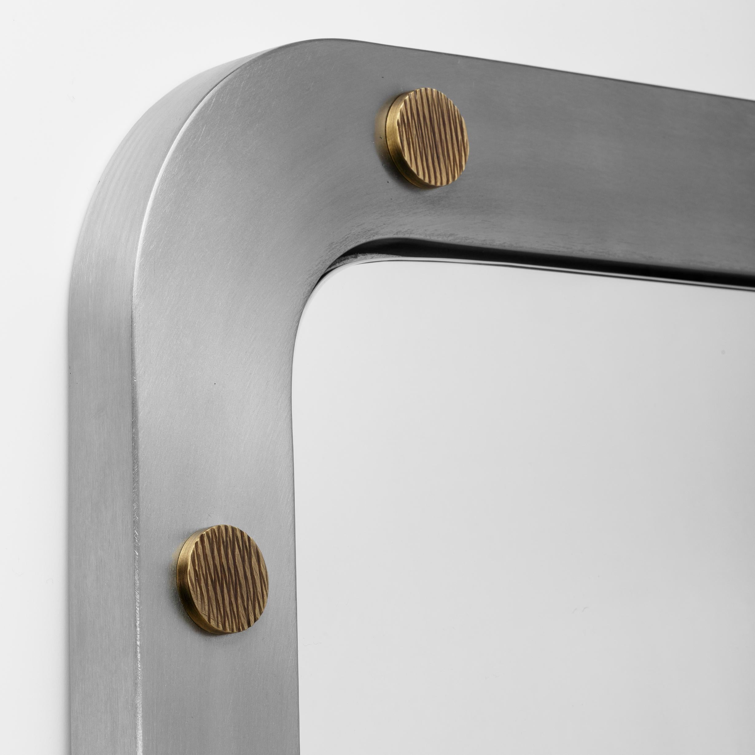 Cluster Mirror, in Brushed Stainless Steel, Handcrafted in Portugal by Duistt

Cluster mirror, crafted with great attention to details, has a brushed stainless steel structure and light bronze details that will standout in any interior.

Shown in