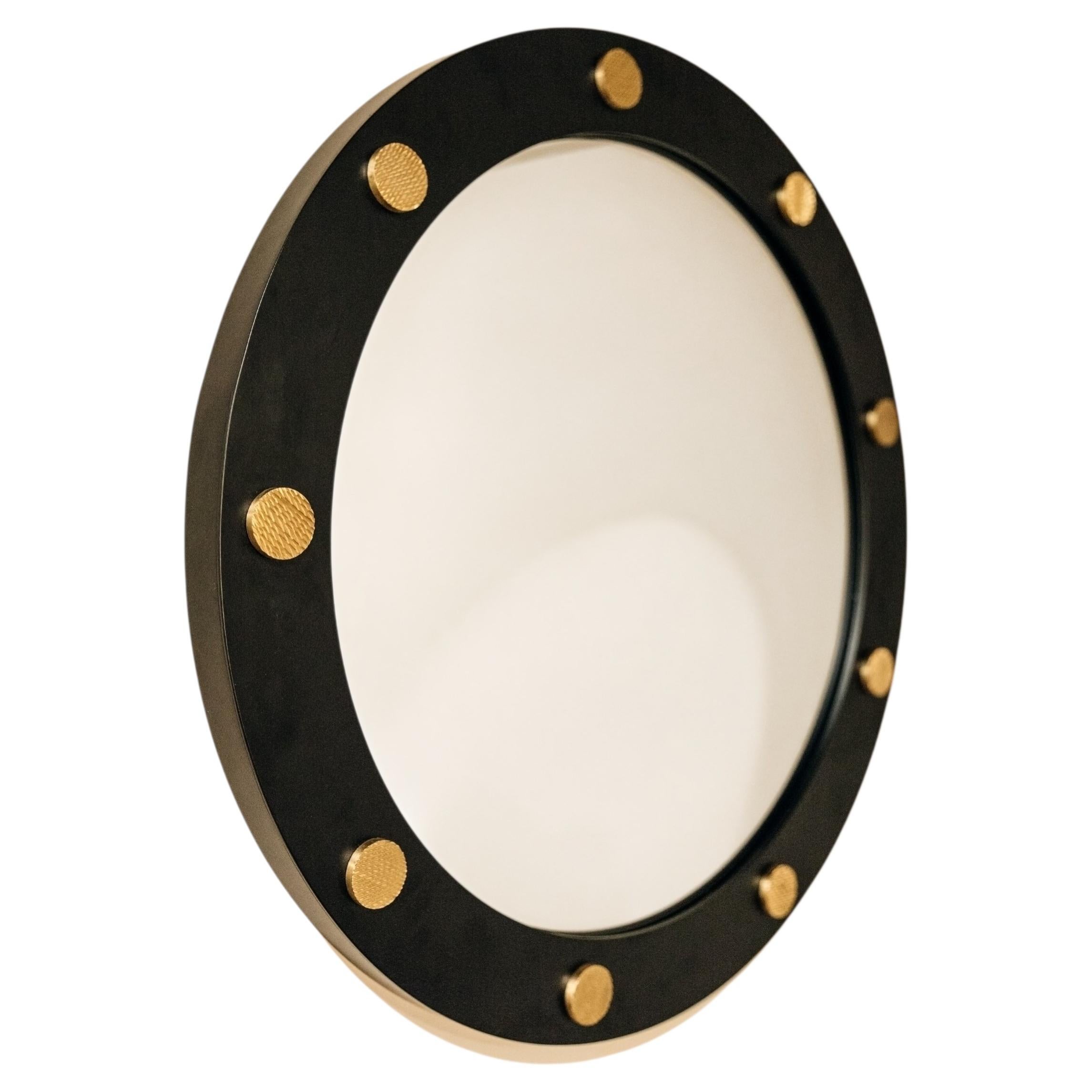Cluster Round Mirror, Diam 80cm, in Matt Black Lacquered Iron, by Duistt