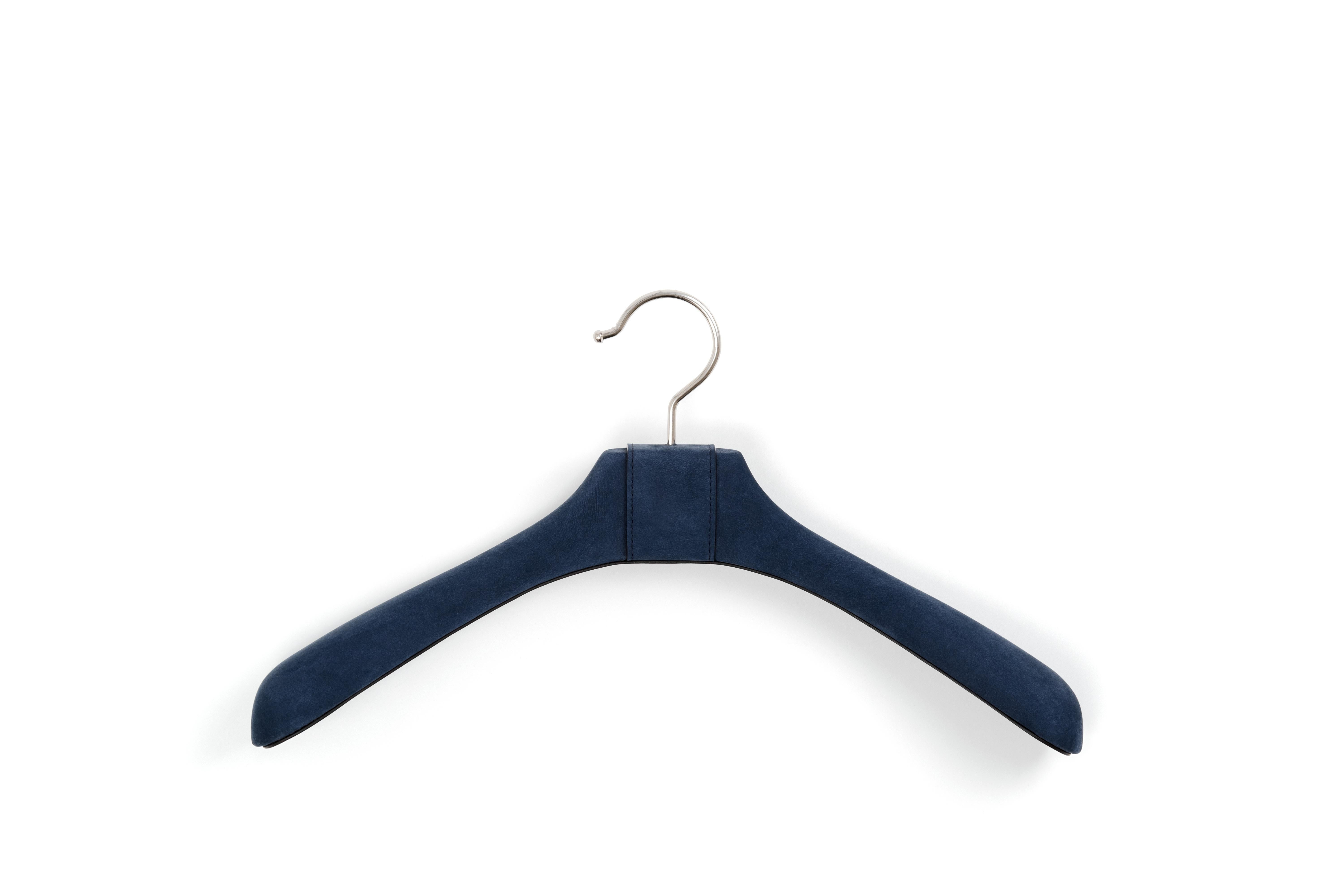 Hand-Crafted 21st Century Coat Hanger Full Covered in Real Leather Handcrafted in Italy For Sale