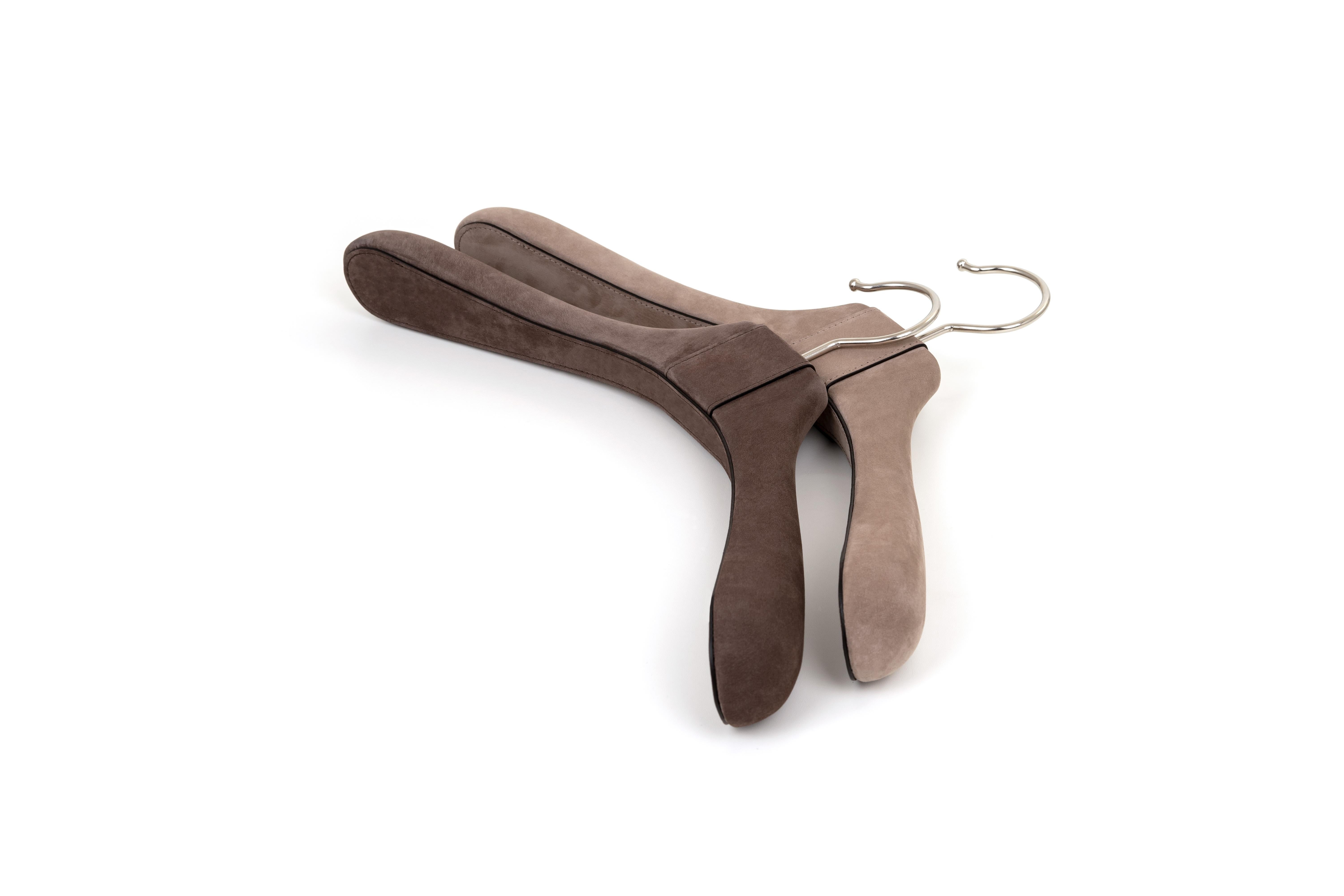 Contemporary 21st Century Coat Hanger Full Covered in Real Leather Handcrafted in Italy For Sale