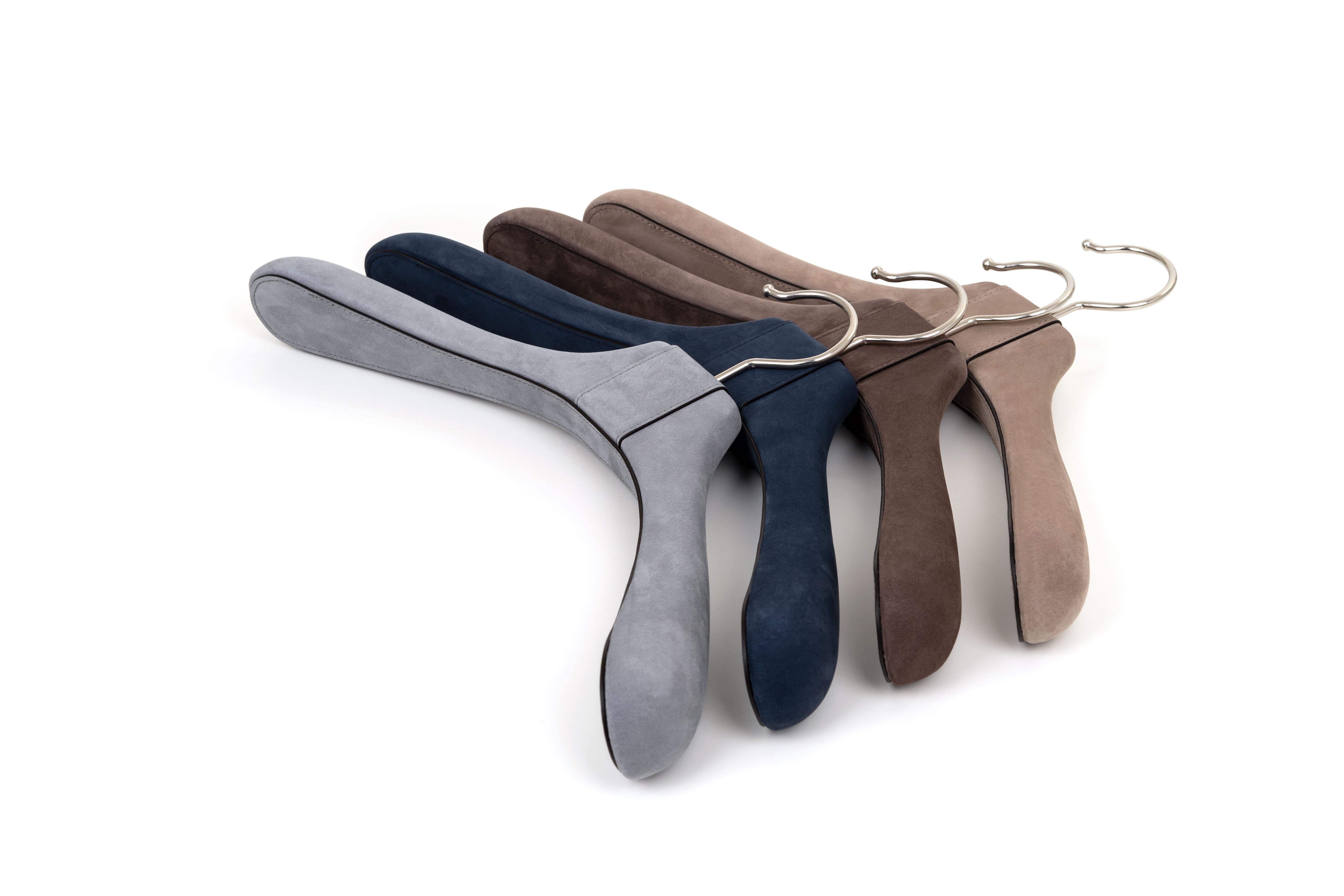 Contemporary 21st Century Coat Hanger Full Covered in Real Leather Handcrafted in Italy For Sale