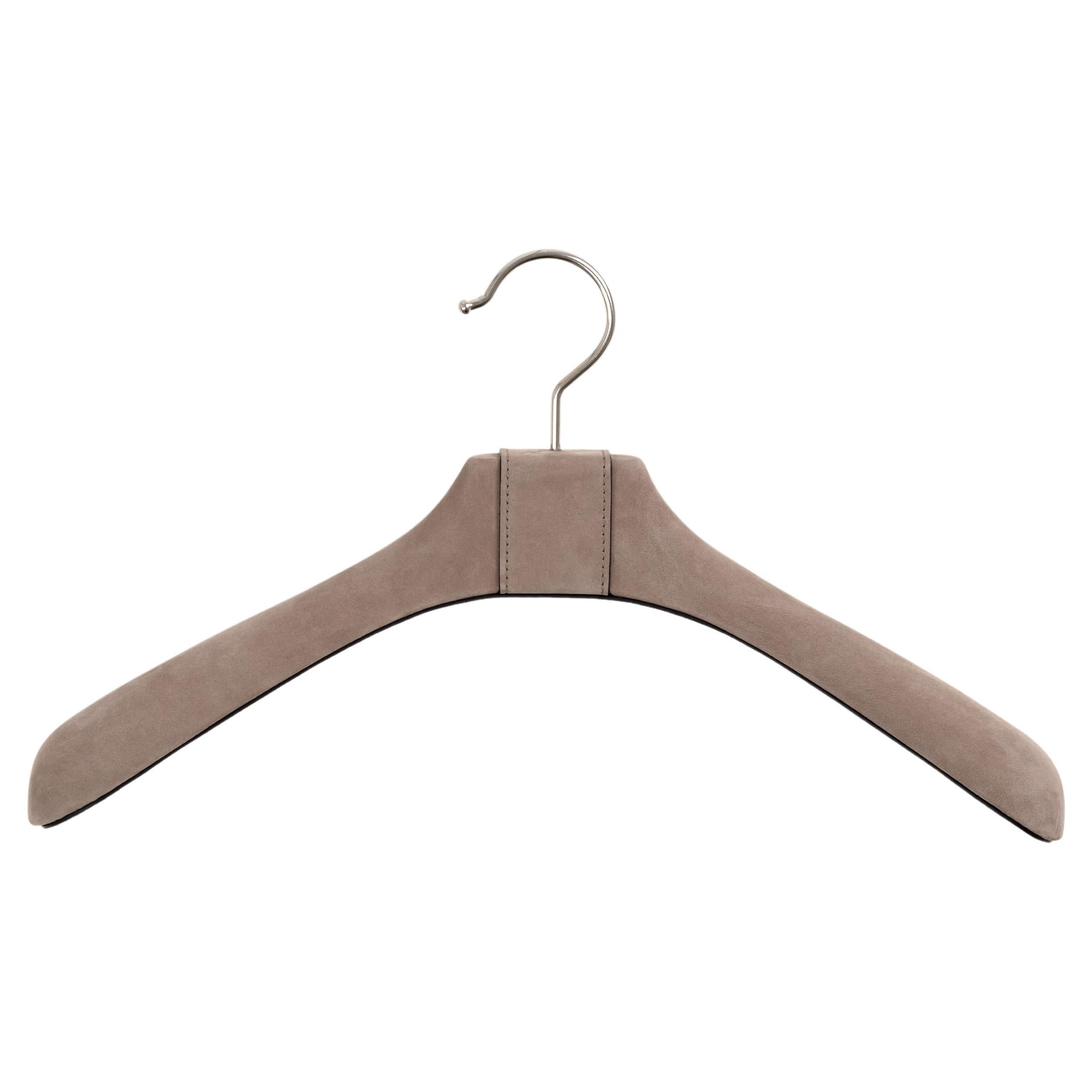 21st Century Coat Hanger Full Covered in Real Leather Handcrafted in Italy