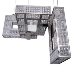 21st Century Coccofilo Crystal and Nickel Chandelier by Patrizia Garganti