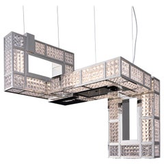 Lustre du 21e siècle en cristal Coccofilo et nickel de Patrizia Garganti