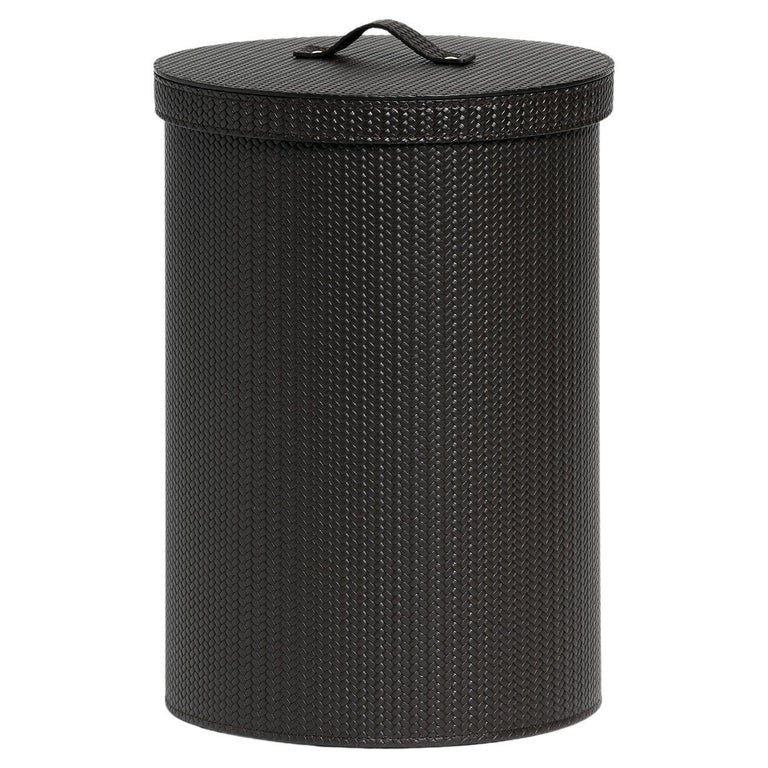21st Century Coffee Round Paper Bin with Lid Waste Bin Handmade in Italy For Sale