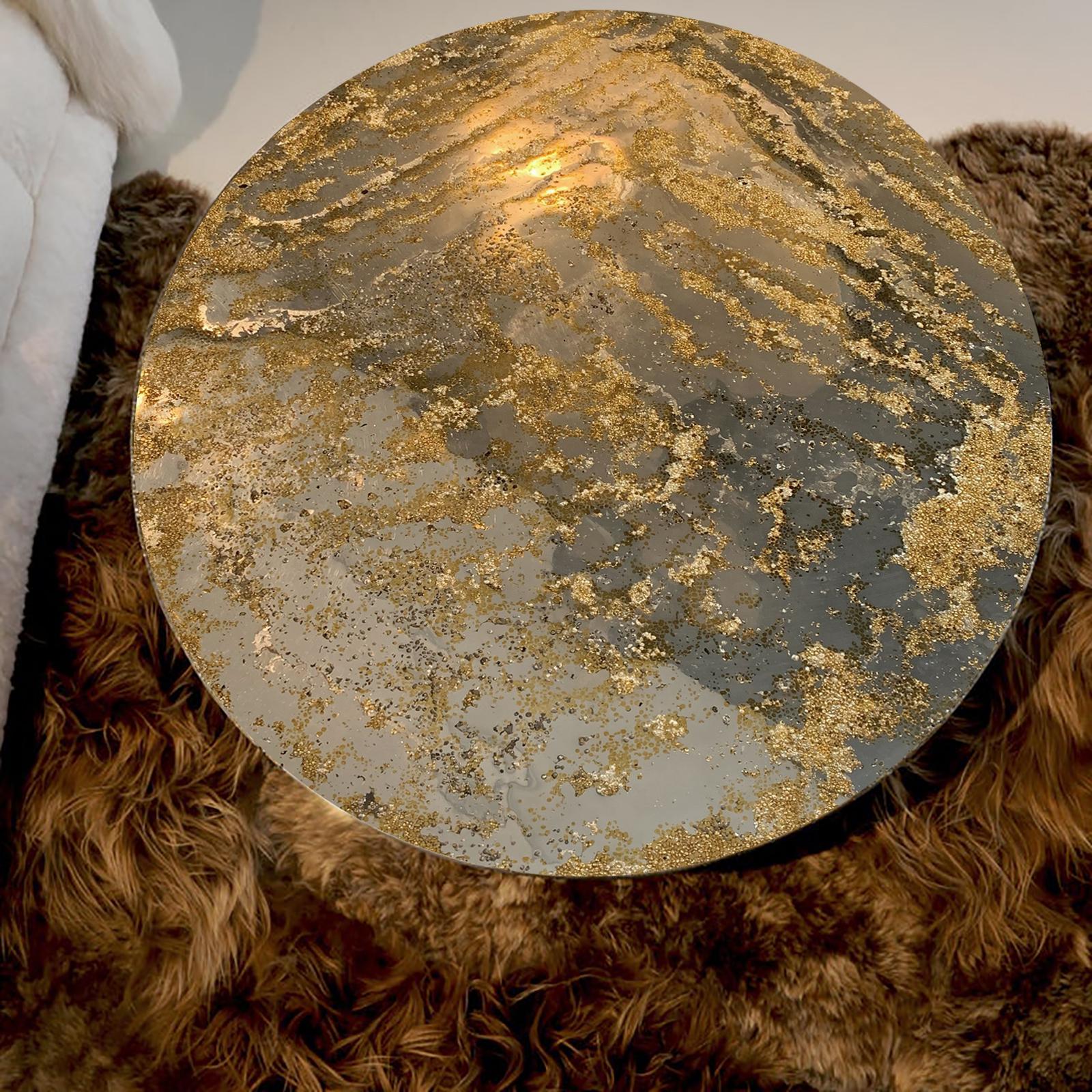 Contemporary 21st Century Coffee Table, SunLight XLA2, Pewter Brass, Xavier Lavergne France For Sale