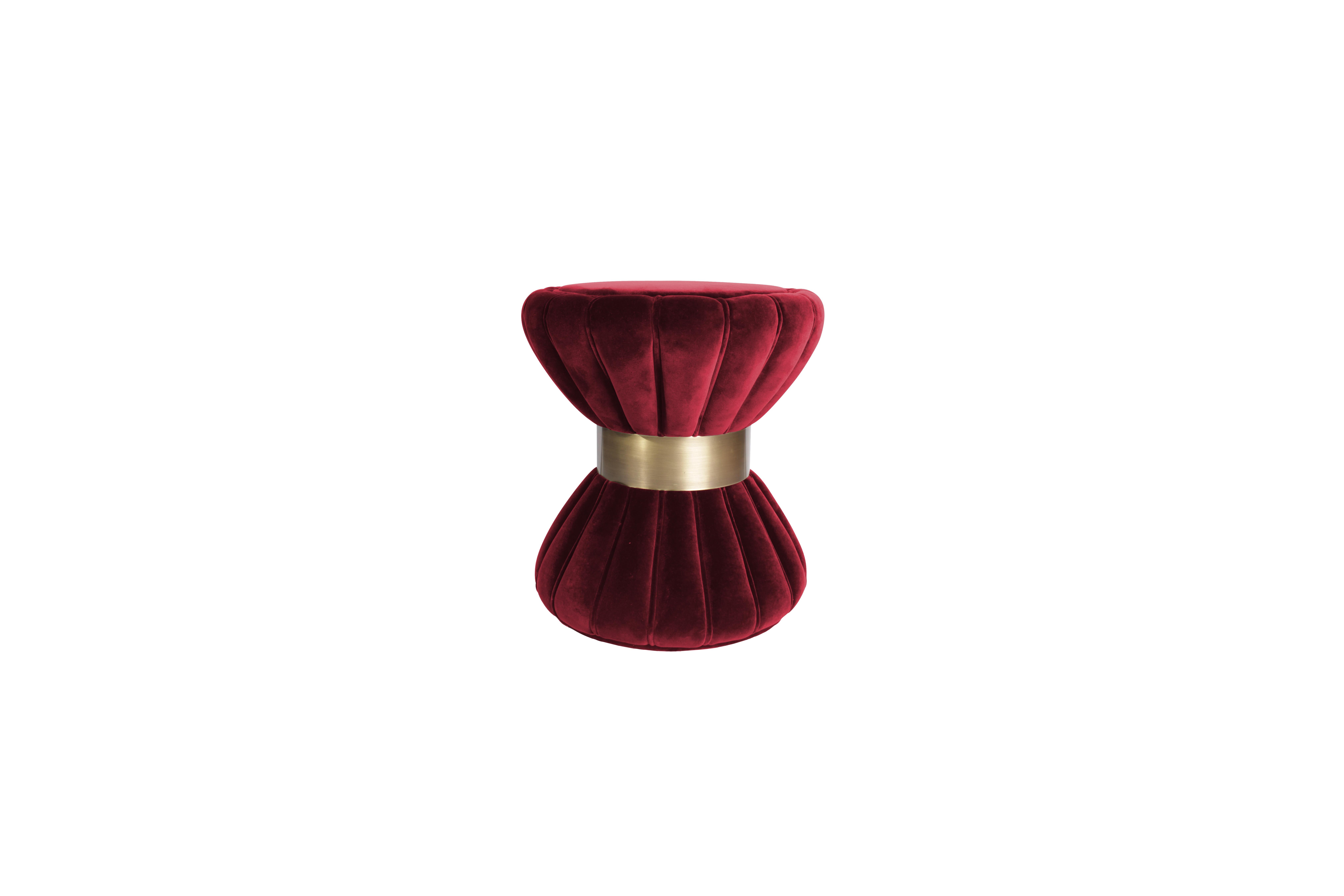 21st Century Colette Stool Cotton Velvet Copper-Plated Ring by Ottiu For Sale 5