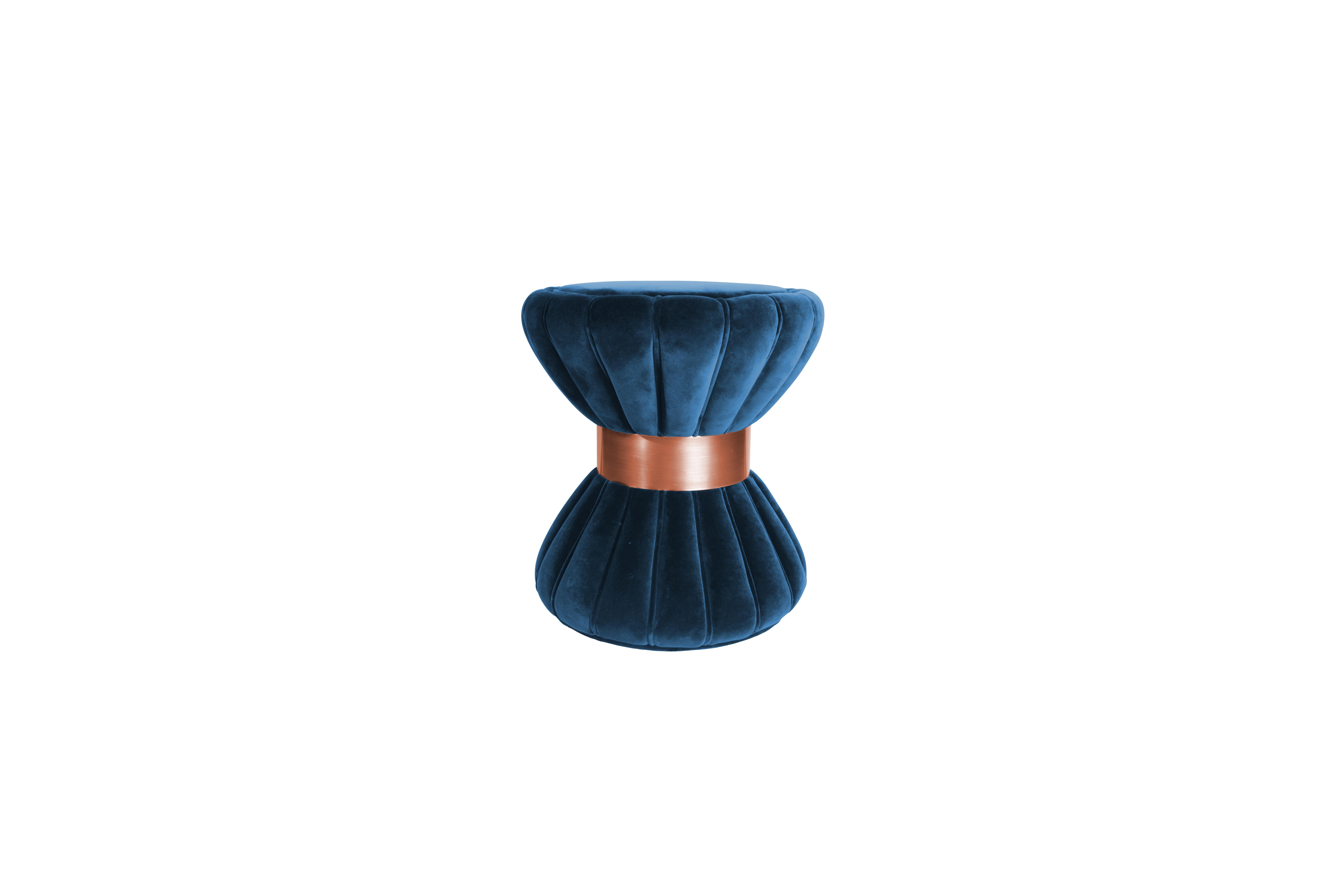 21st Century Colette Stool Cotton Velvet Copper-Plated Ring by Ottiu In New Condition For Sale In RIO TINTO, PT