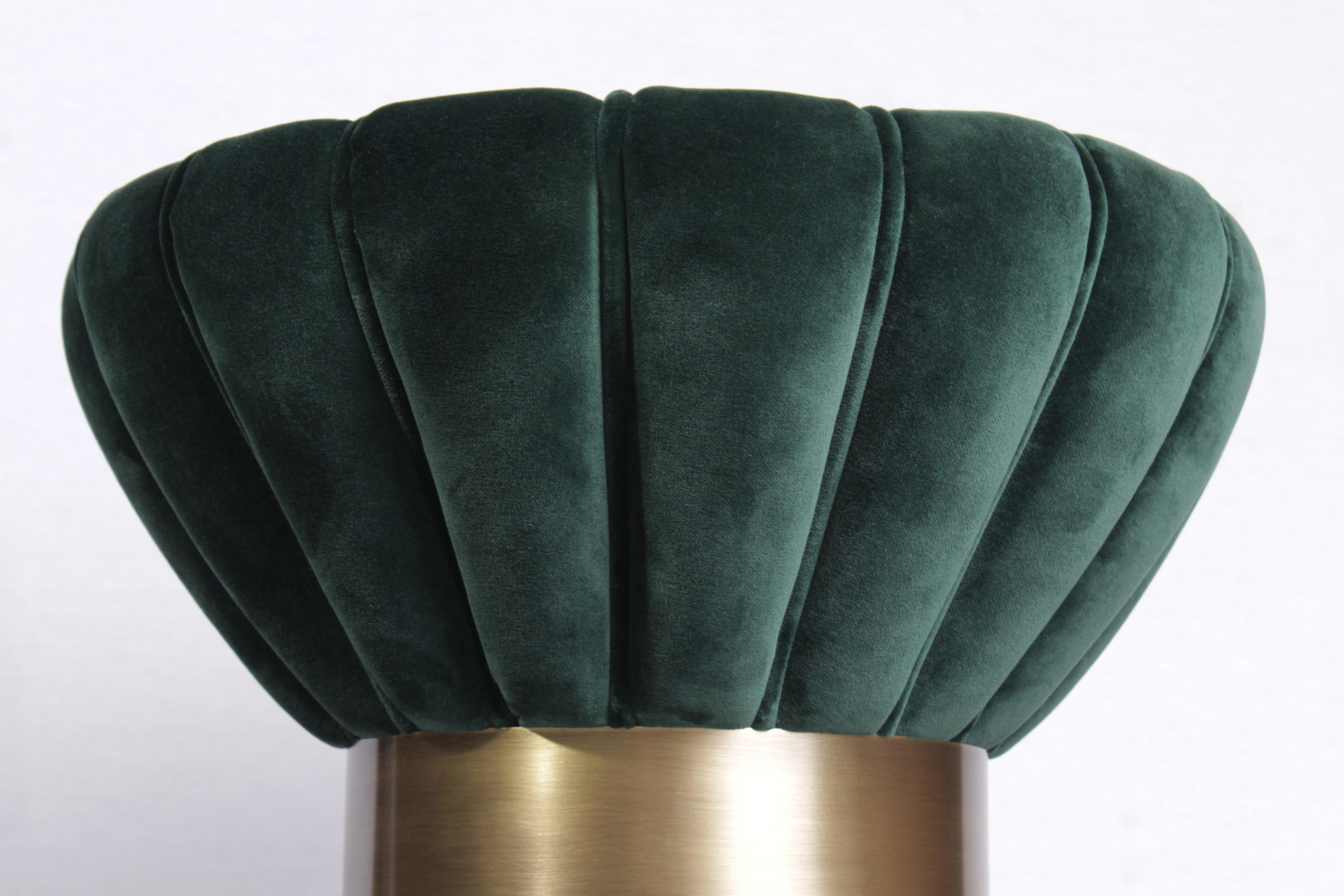 21st Century Colette Stool Cotton Velvet Copper-Plated Ring by Ottiu For Sale 1