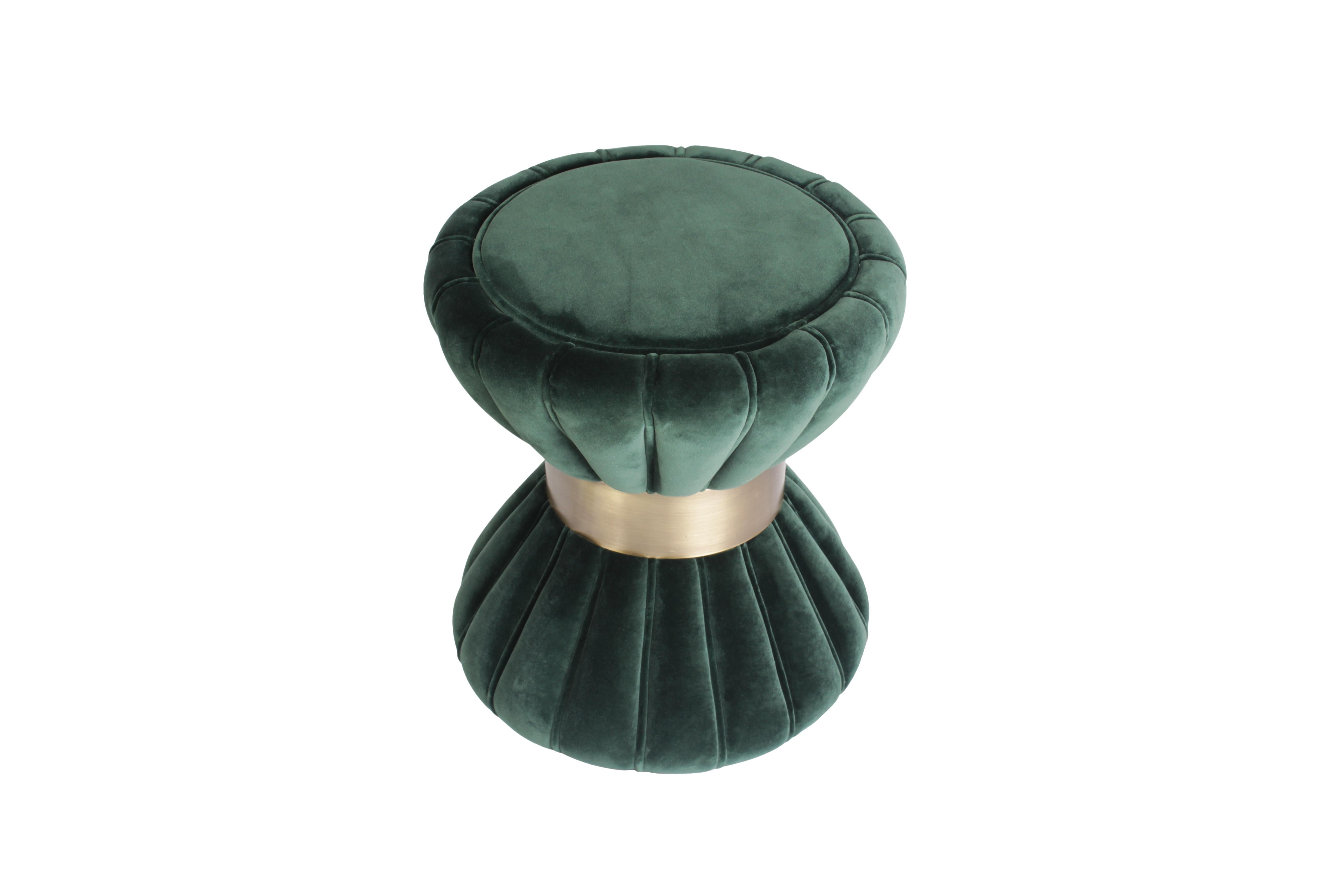 21st Century Colette Stool Cotton Velvet Copper-Plated Ring by Ottiu For Sale 3