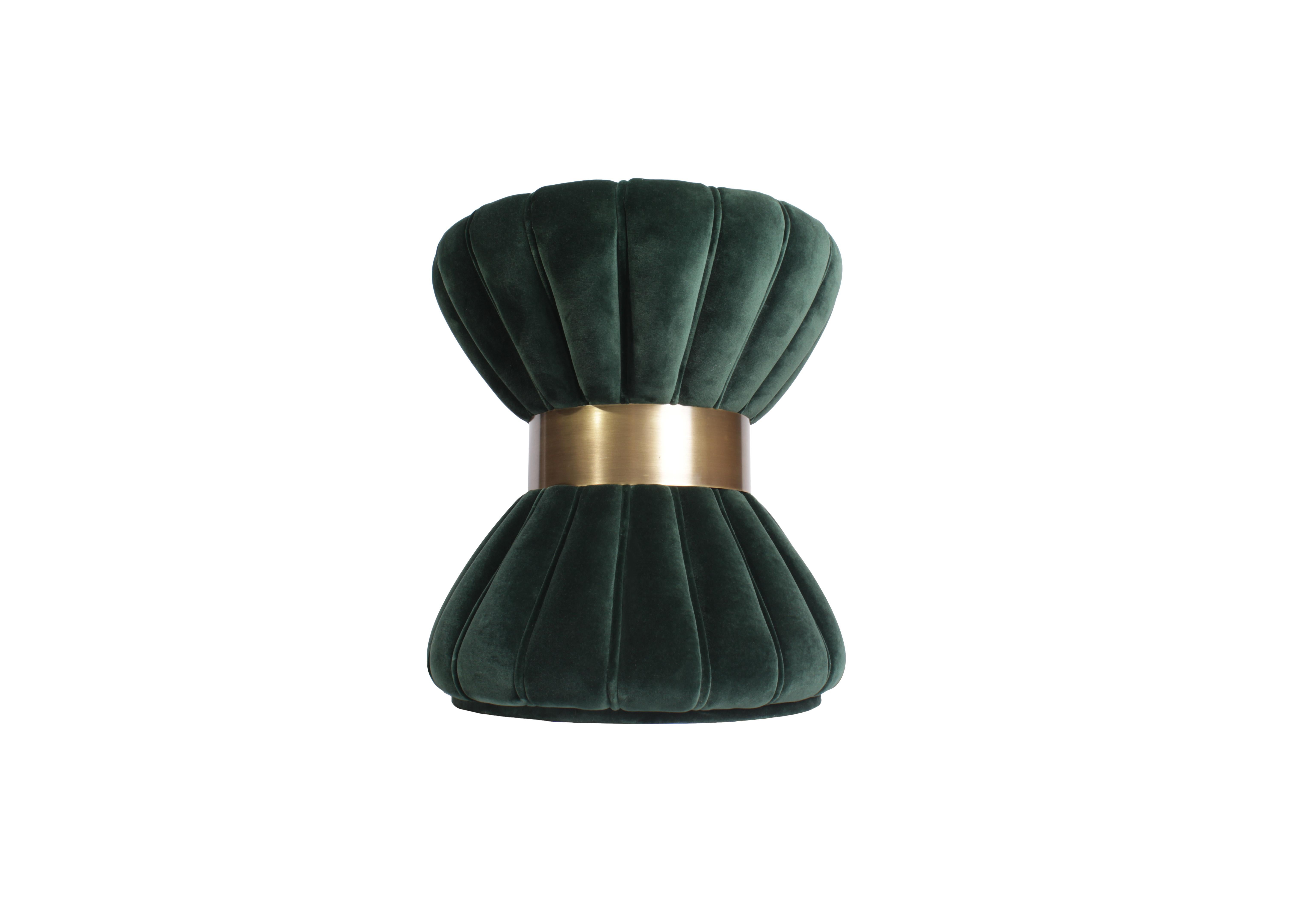 21st Century Colette Stool Cotton Velvet Copper-Plated Ring by Ottiu For Sale 4
