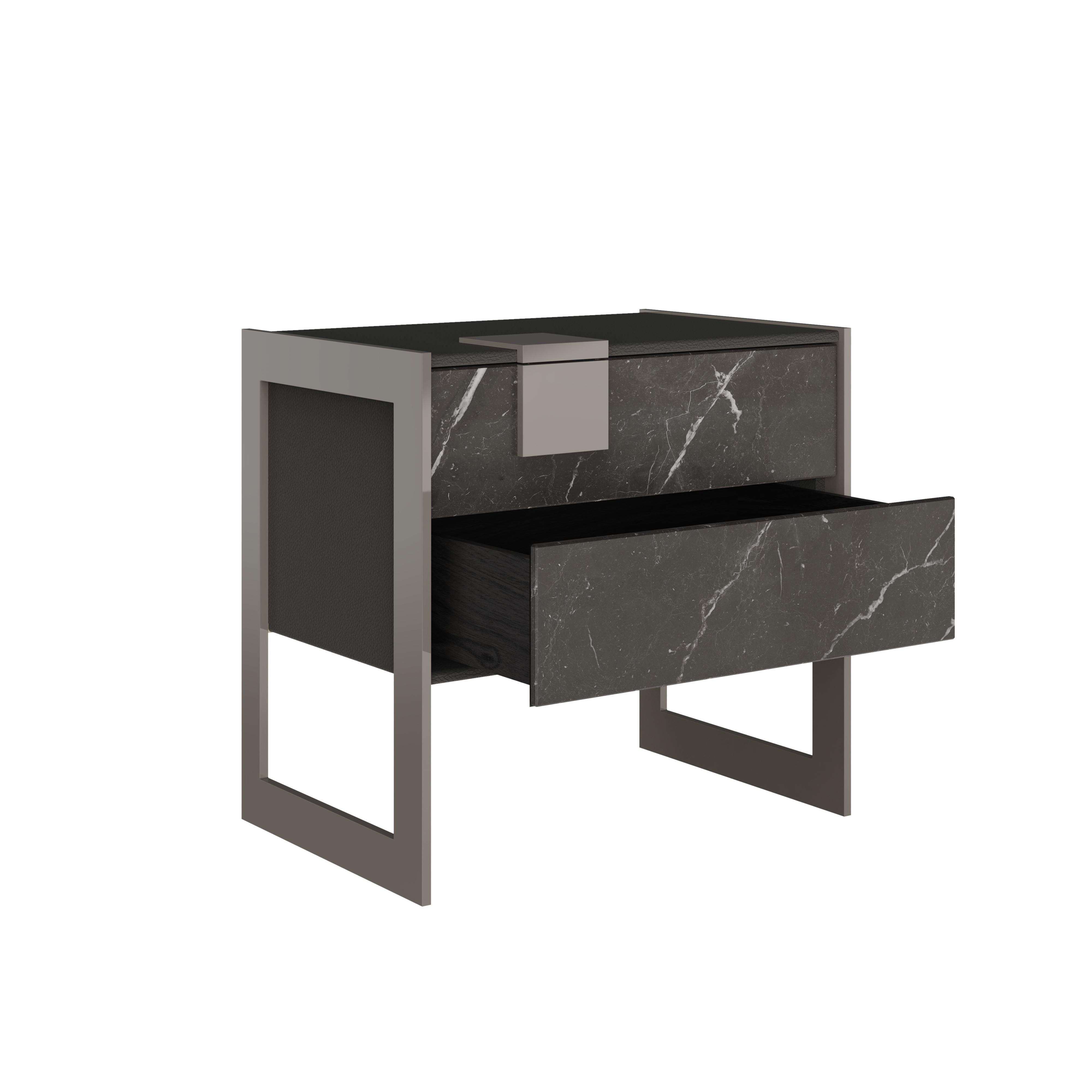 XXIe siècle et contemporain 21ème siècle Table de chevet Coloma Gris kendzo Mabrle Made in Portugal by Porus en vente