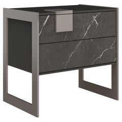 21st Century Coloma Bedside Table Grey kendzo Marble Made in Portugal by Porus