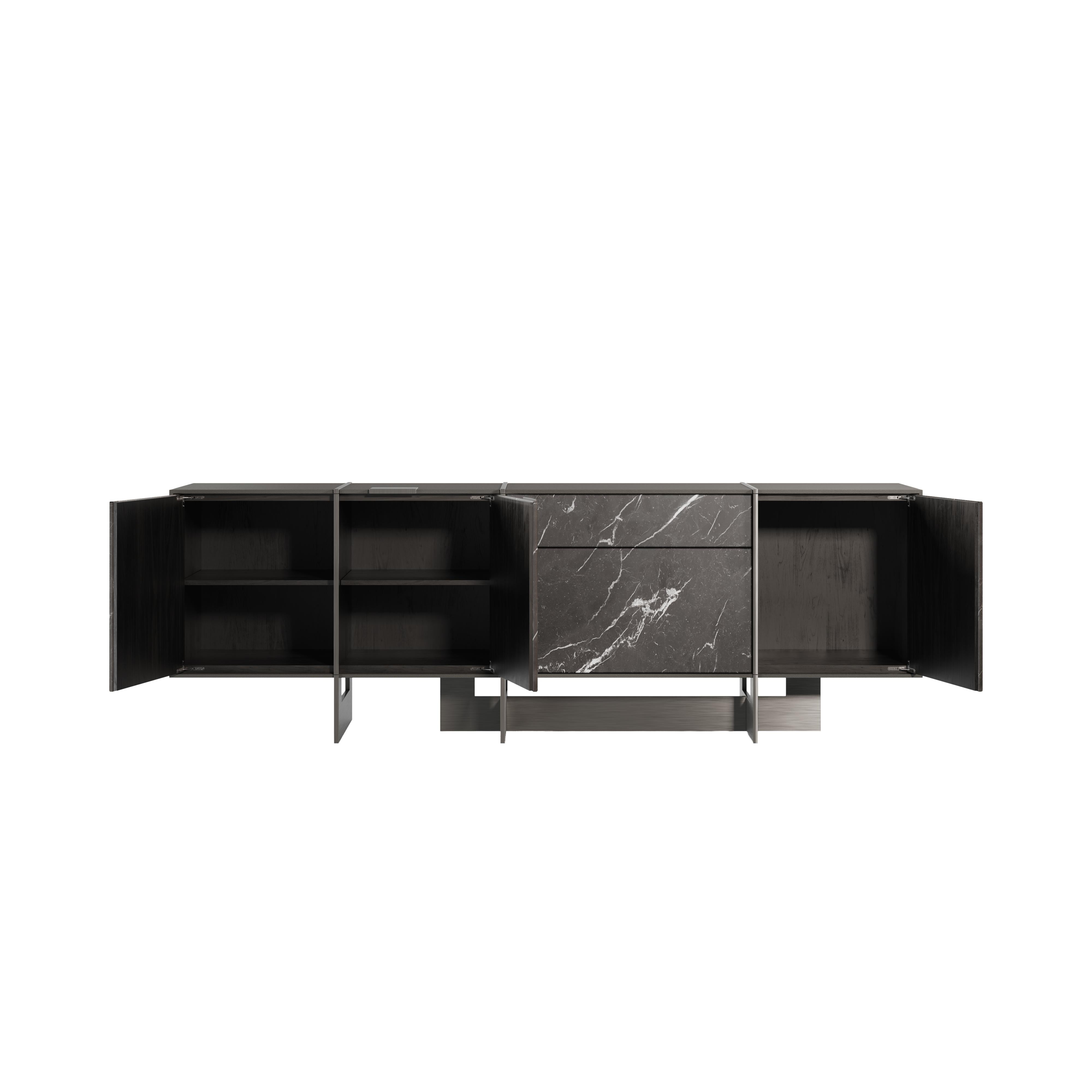 Brass 21st Century Coloma Sideboard Marble Made in Portugal by Porus For Sale