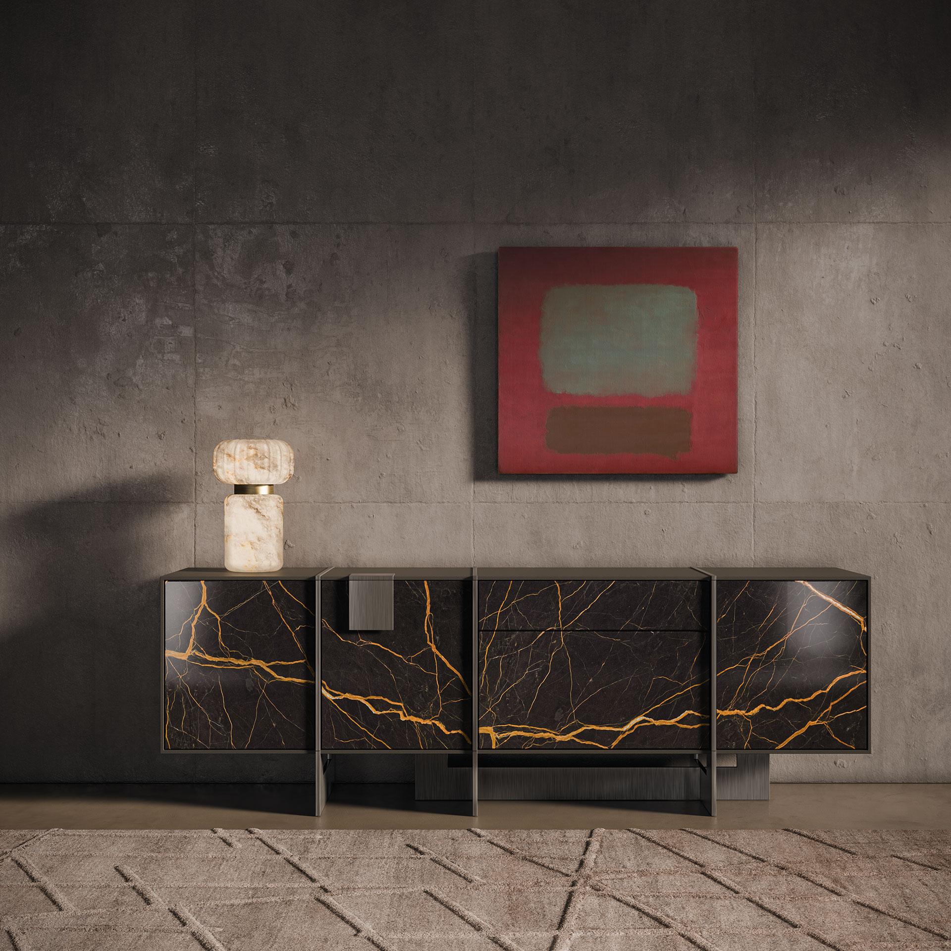 21st Century Coloma Sideboard Saint Laurent Marble Made in Portugal by Porus For Sale 2