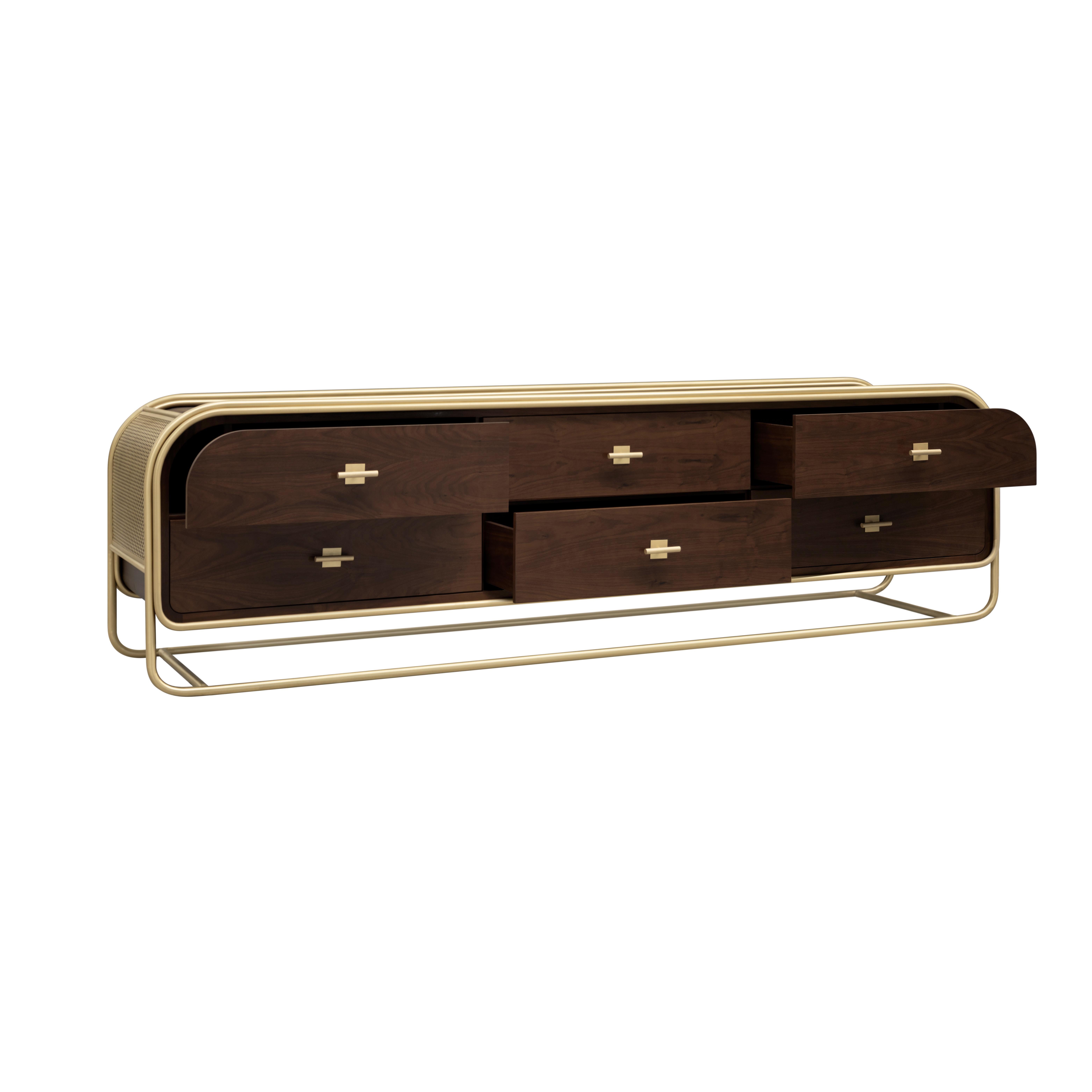 21st Century Columbia Sideboard Ebony Wood by Porus Studio In New Condition For Sale In RIO TINTO, PT