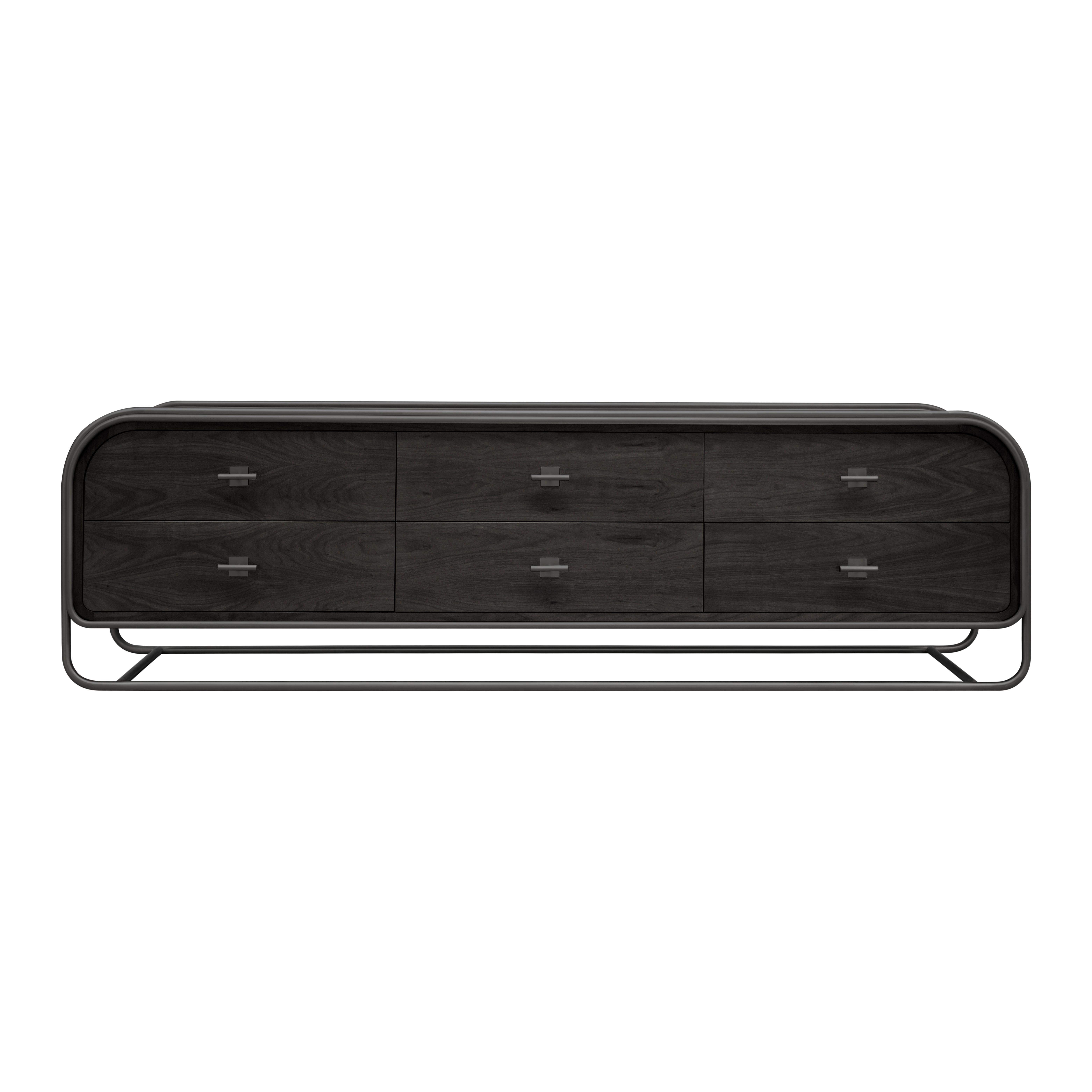 Contemporary 21st Century Columbia Sideboard Ebony Wood by Porus Studio For Sale