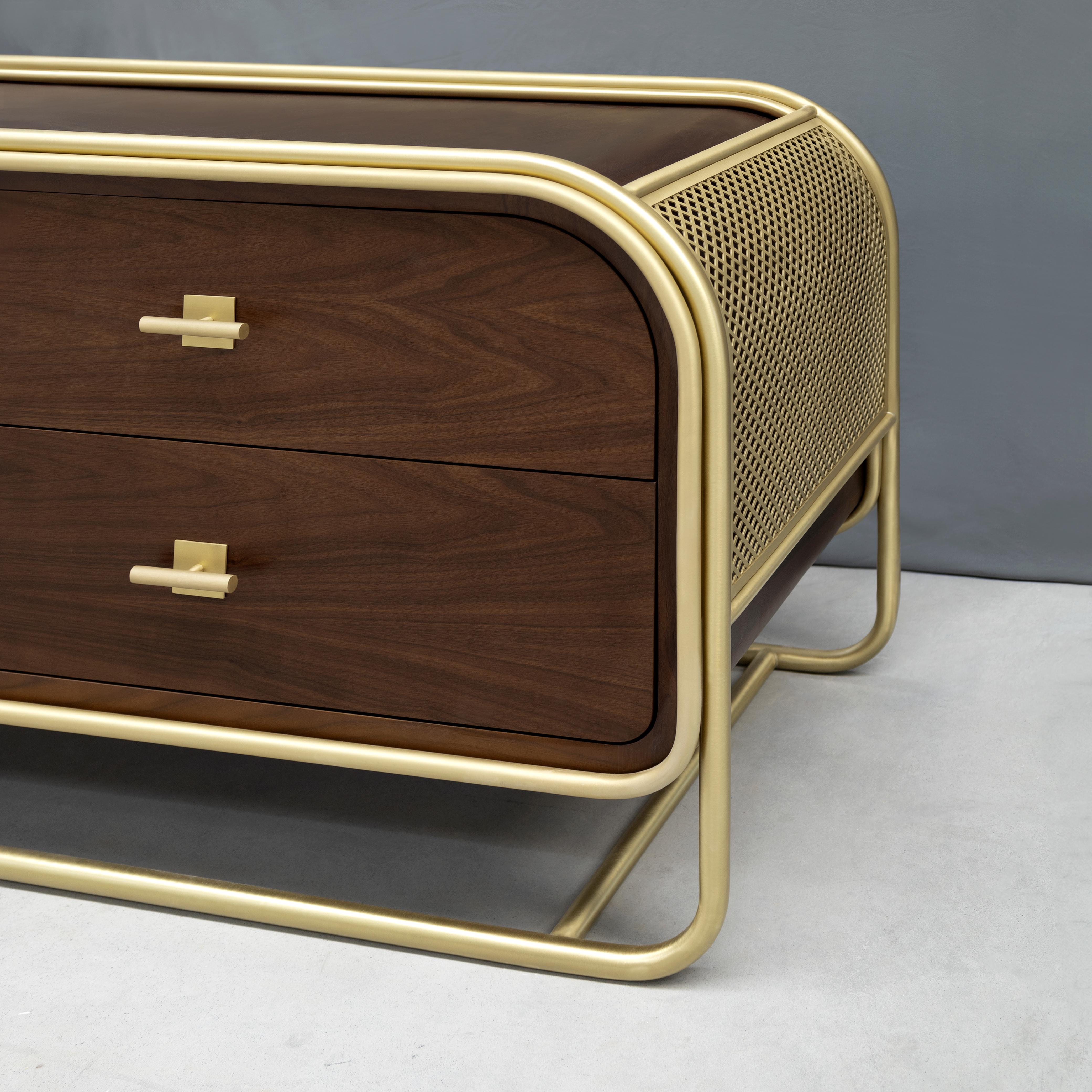 21st Century Columbia Sideboard Ebony Wood by Porus Studio For Sale 1