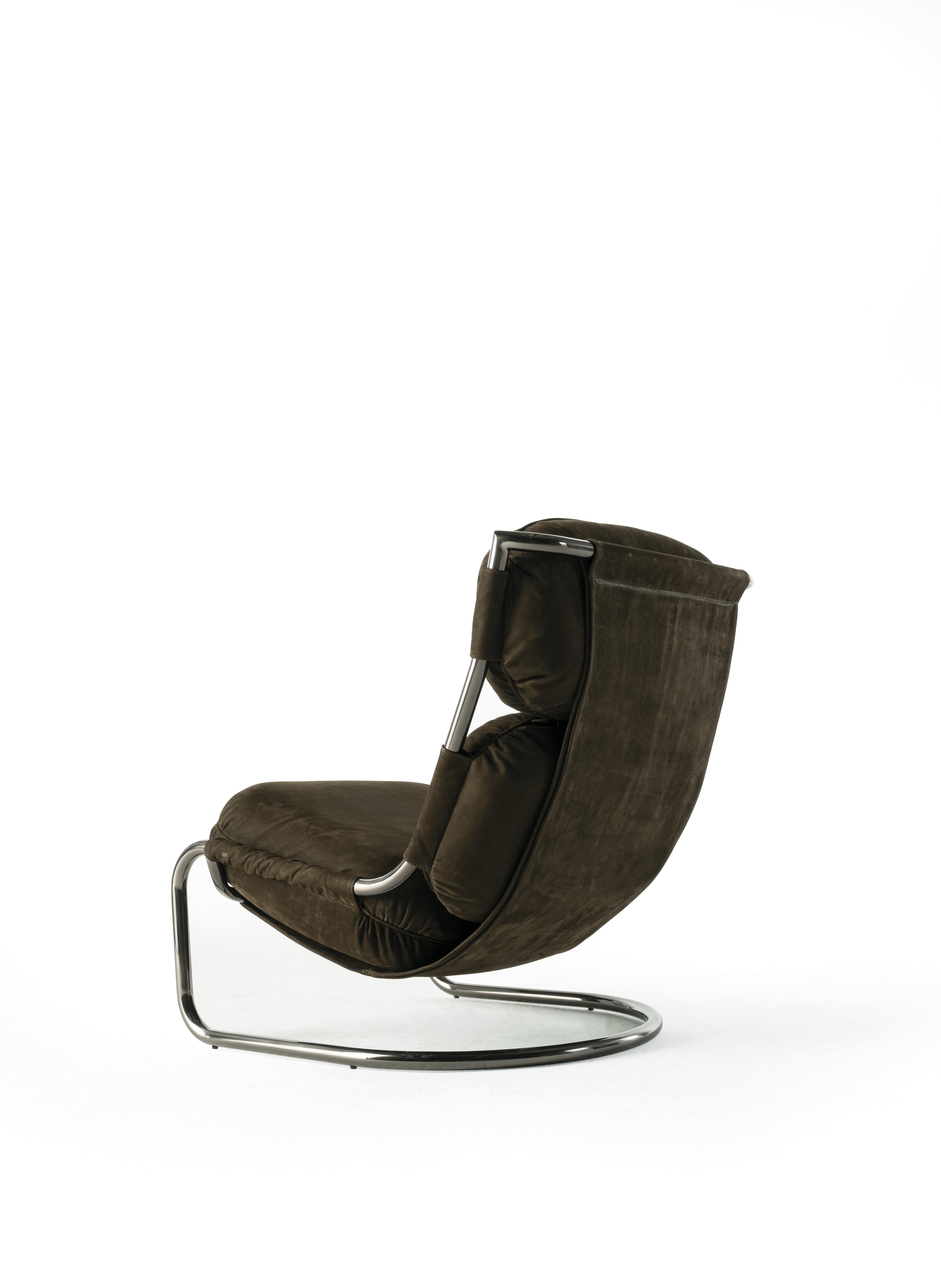 Modern 21st Century Columbus Armchair in Leather by Gianfranco Ferré Home For Sale