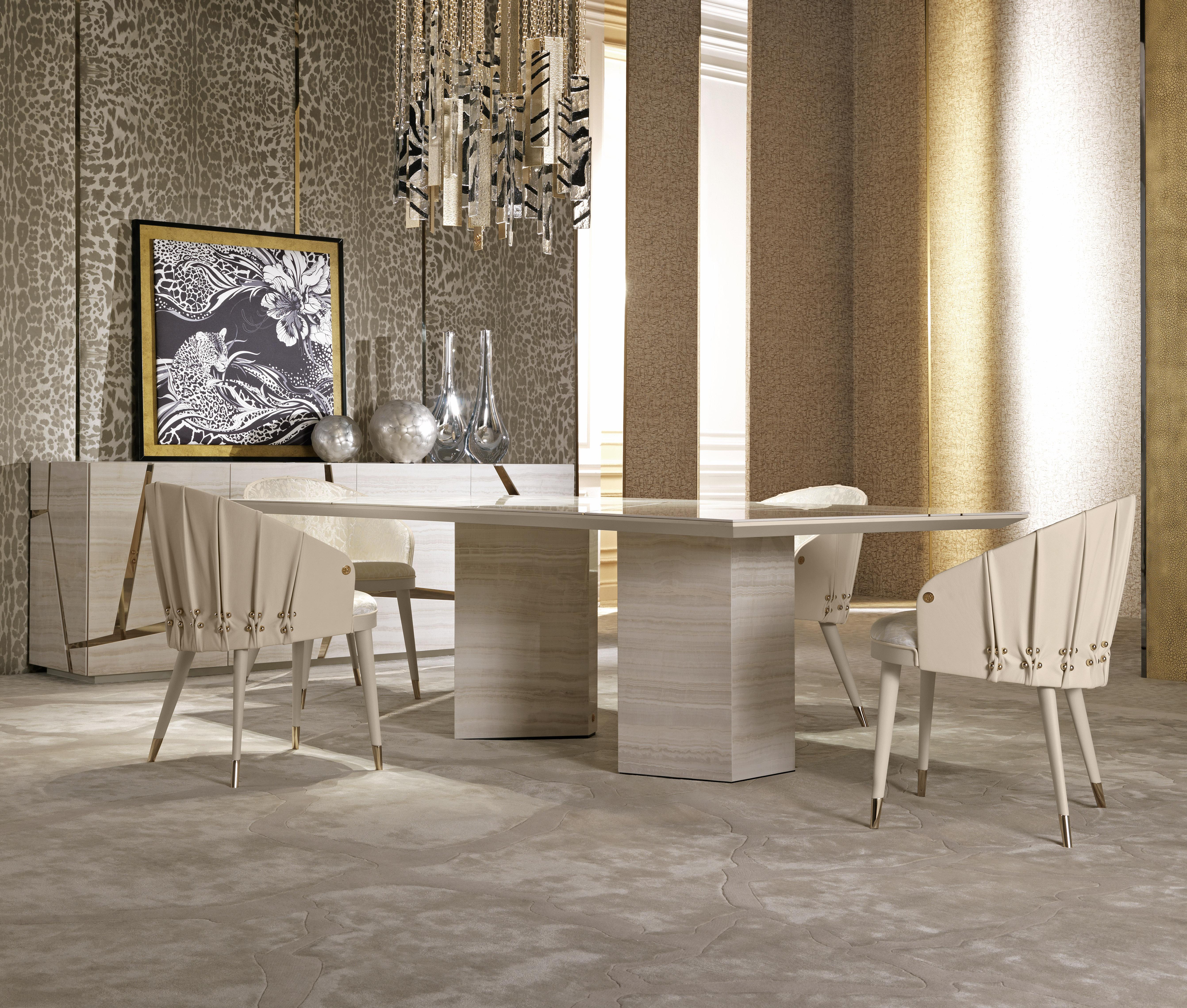 Wood 21st Century Comore Dining Table in Gres by Roberto Cavalli Home Interiors For Sale