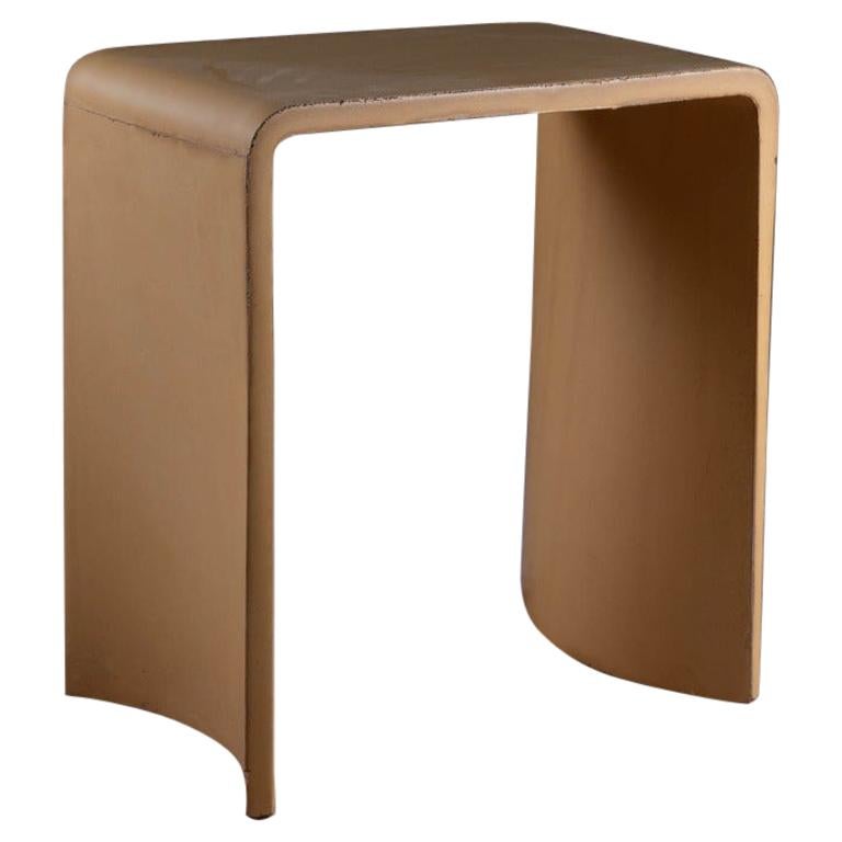 21st Century Concrete Contemporary Stool & Side Table, Honey Jellow Cement Color