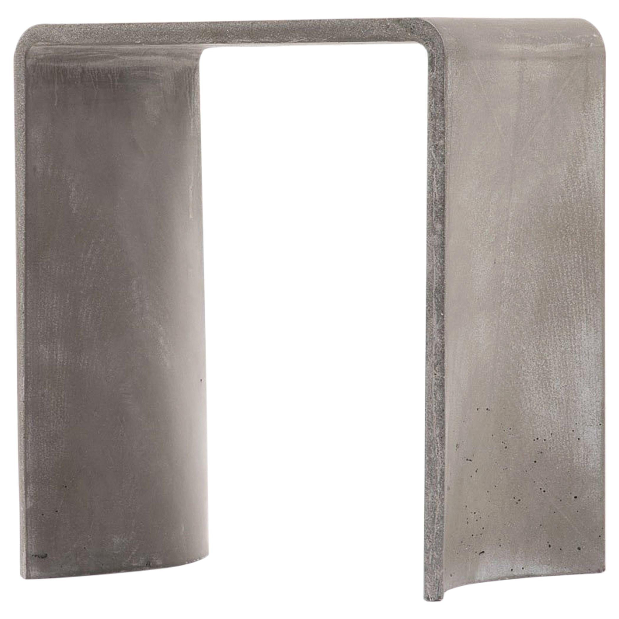 21st Century Concrete Contemporary Stool & Side Table, Light Grey Cement Color