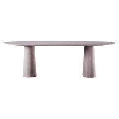 21st Century Concrete Oval Shape Table Powder Cement Color Handmade in Italy