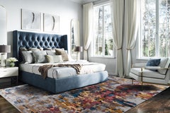 21st Century Contemporary Abstract Grey Silk Area Rug