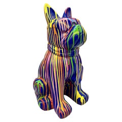 21st Century Contemporary Bulldog Sculpture, Pop Art Style - Handpainted, 2026