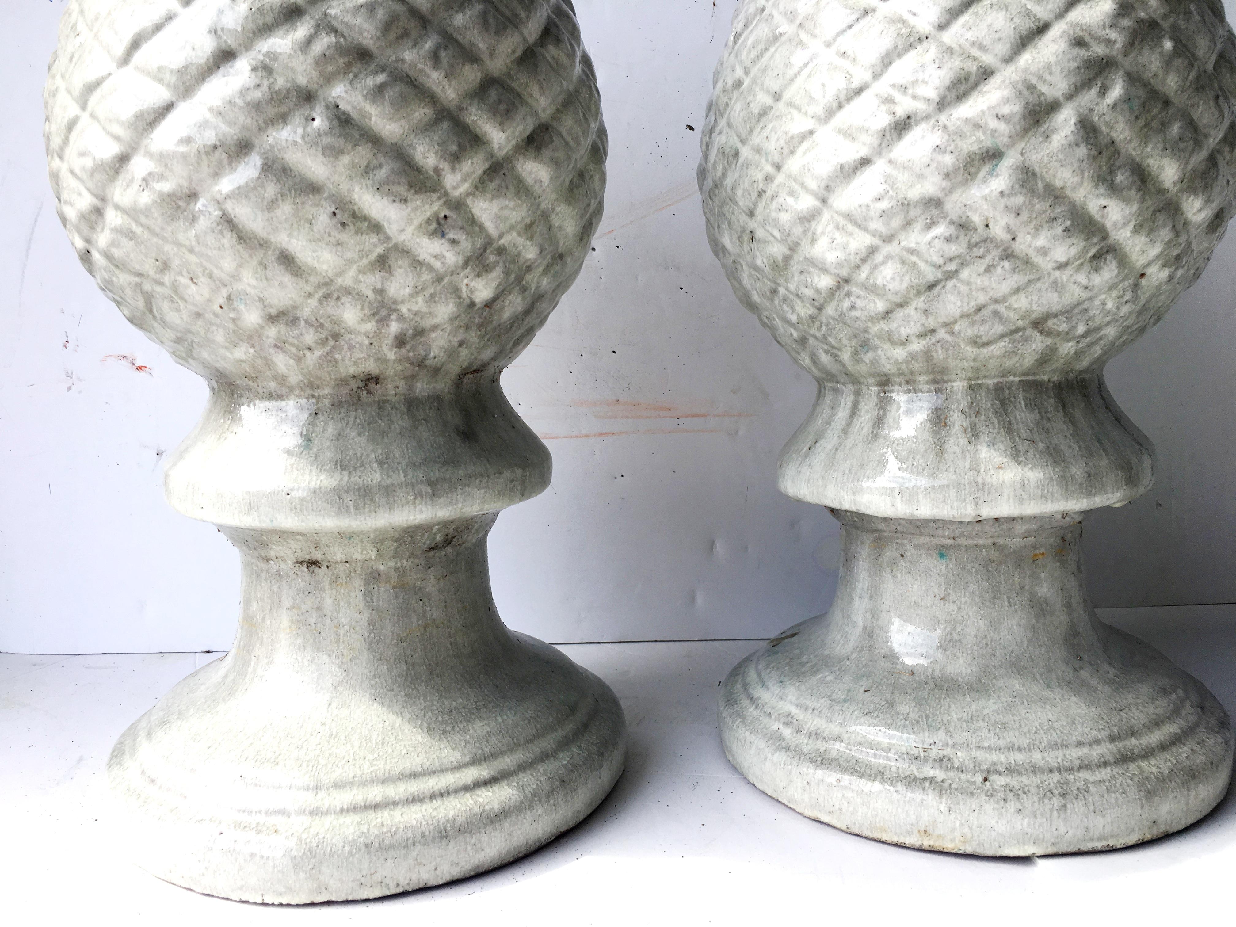 21st Century Contemporary Ceramic Glaze Cone Finial Sculptures In Good Condition For Sale In West Palm Beach, FL