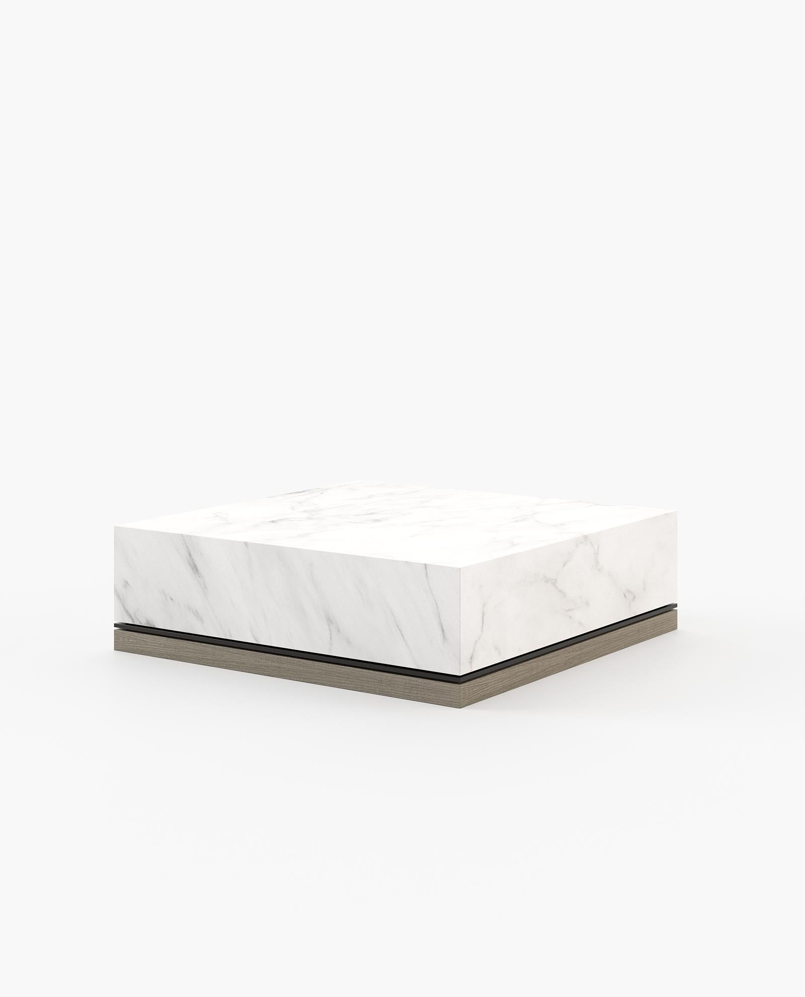 Portuguese 21st-century Contemporary coffee table, with customisable marble For Sale