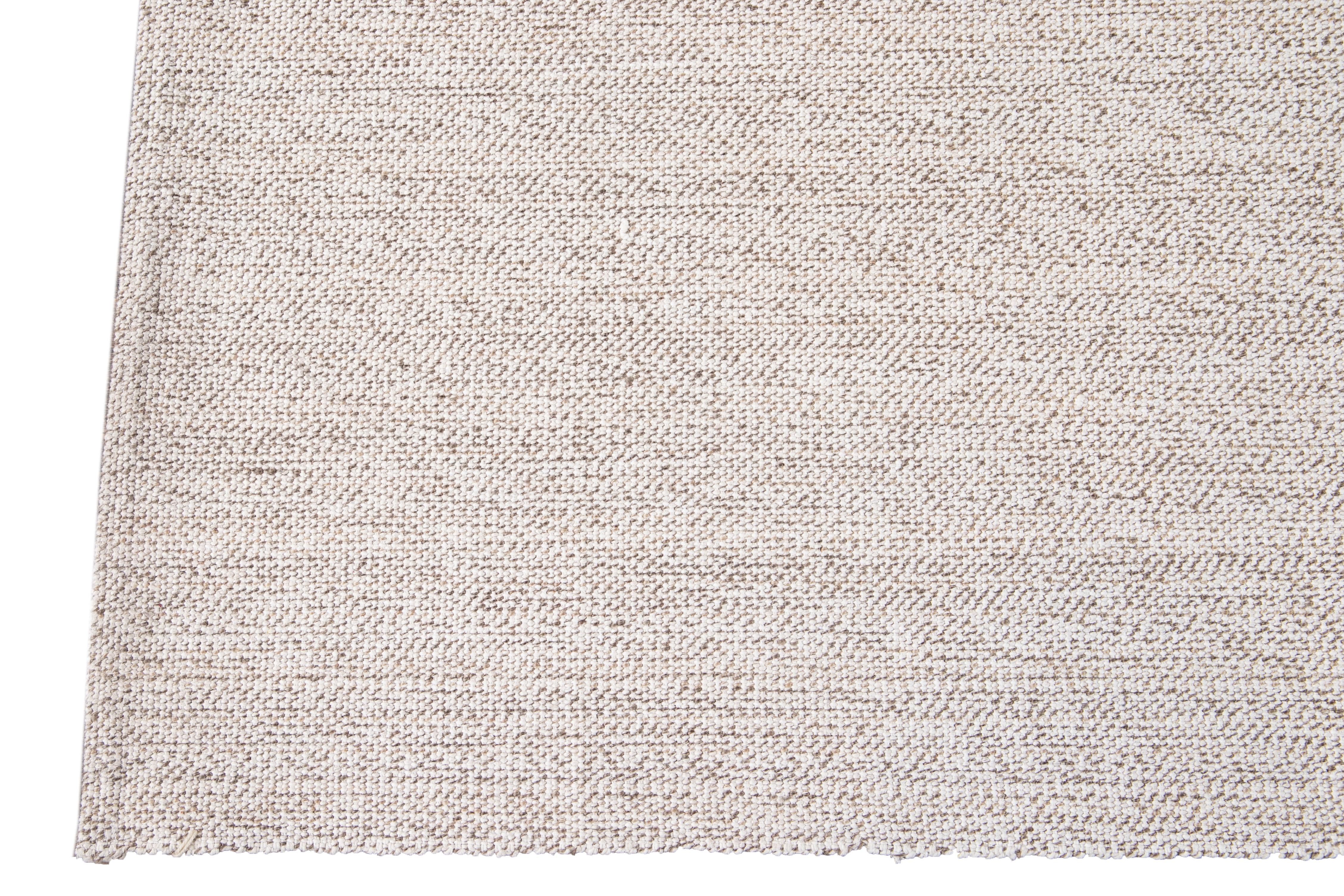 Noué à la main Tapis contemporain en laine à tissage plat du 21e siècle en vente