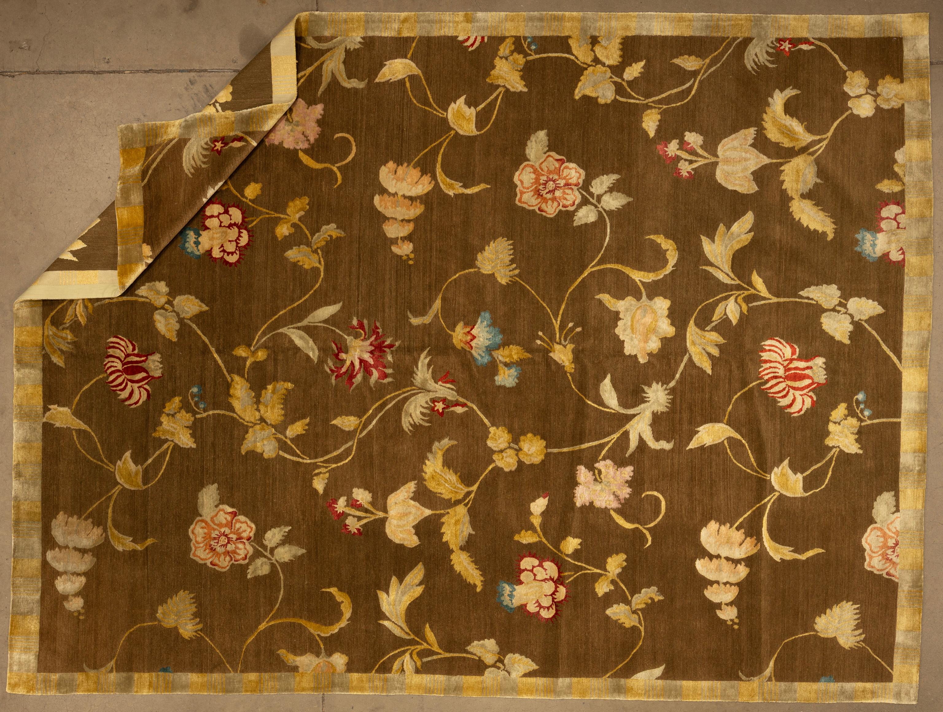 Alfombra floral contemporánea del siglo XXI Nepalés en venta