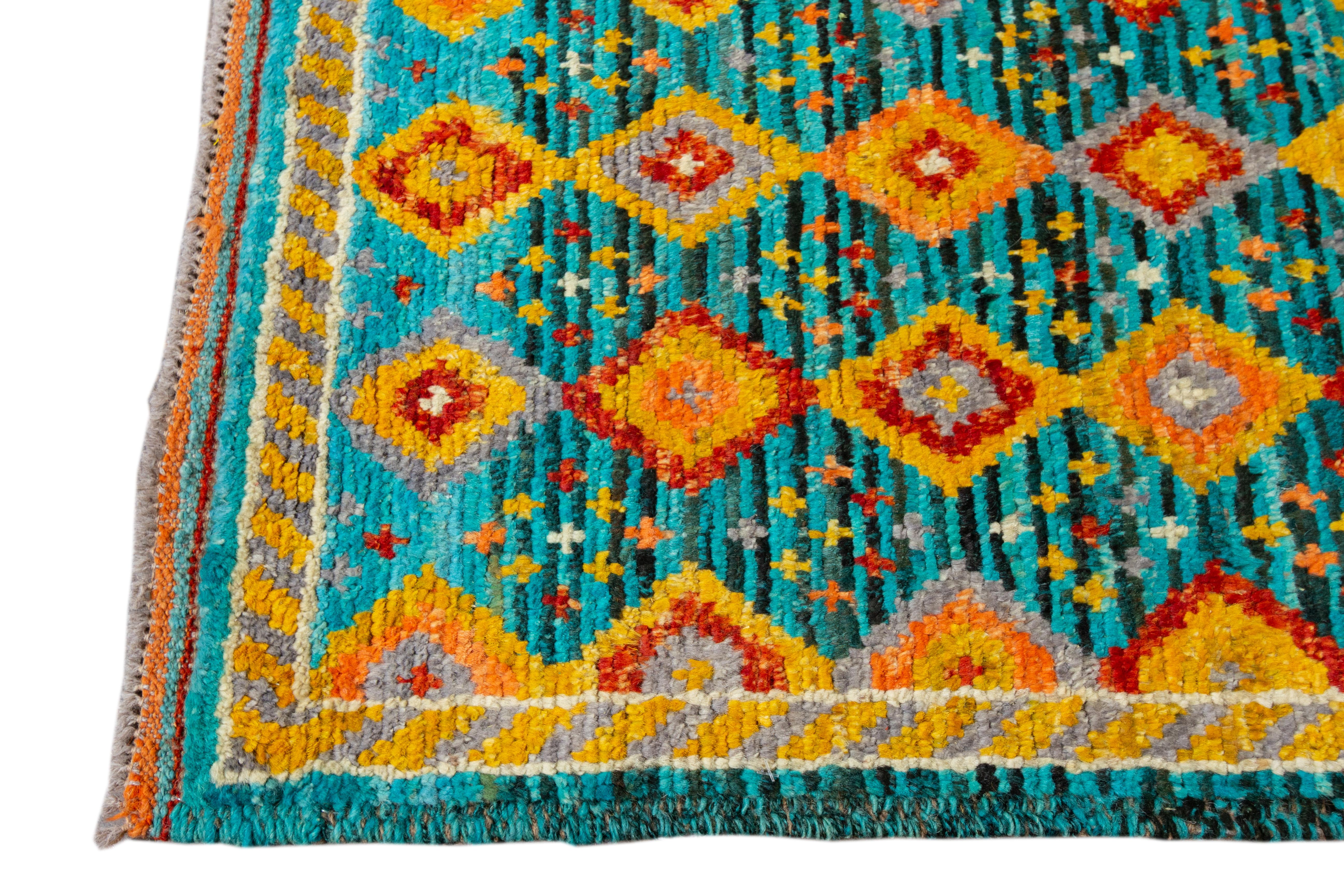 Afghan 21st Century Contemporary Gabbeh Runner Rug For Sale