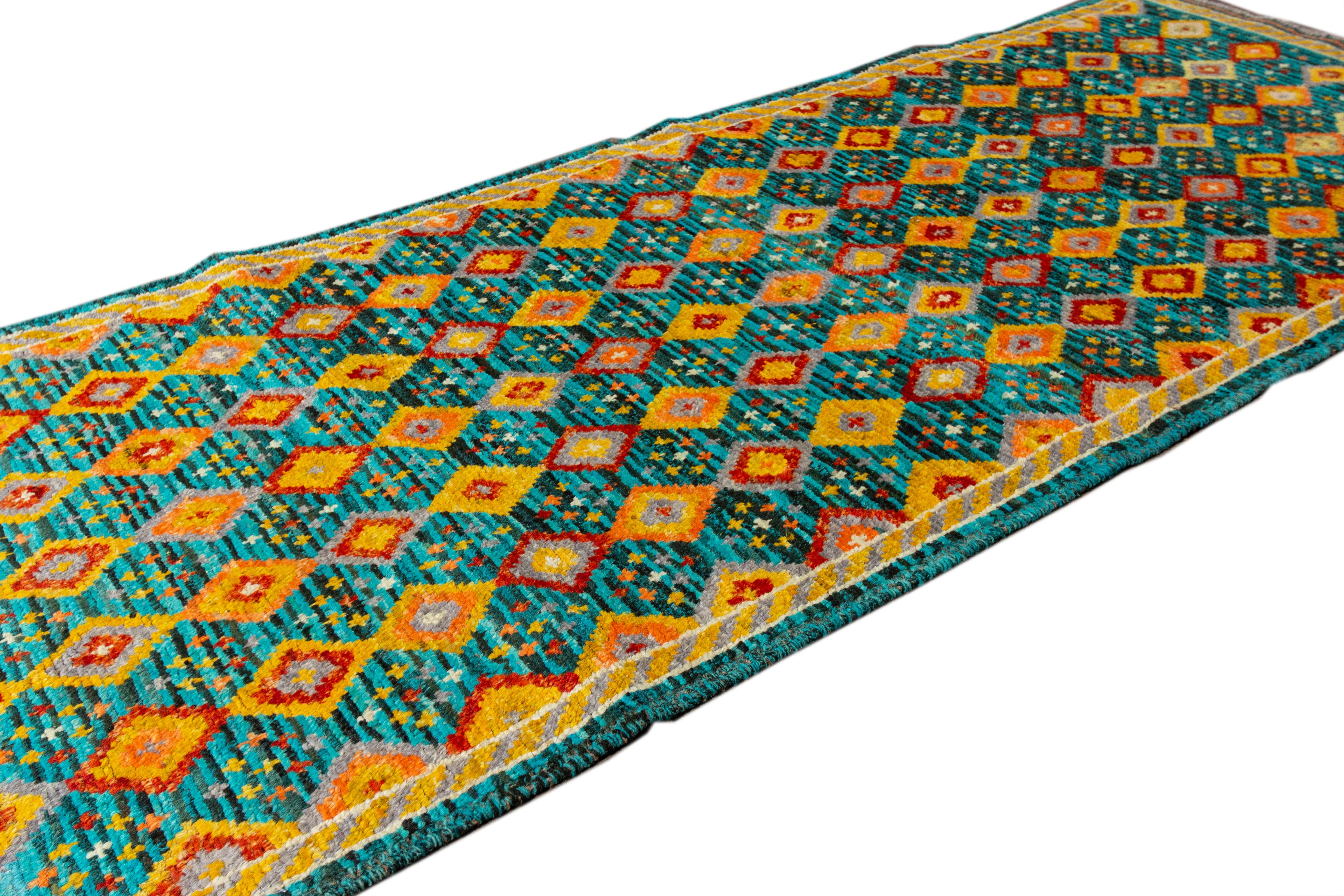 Wool 21st Century Contemporary Gabbeh Runner Rug For Sale