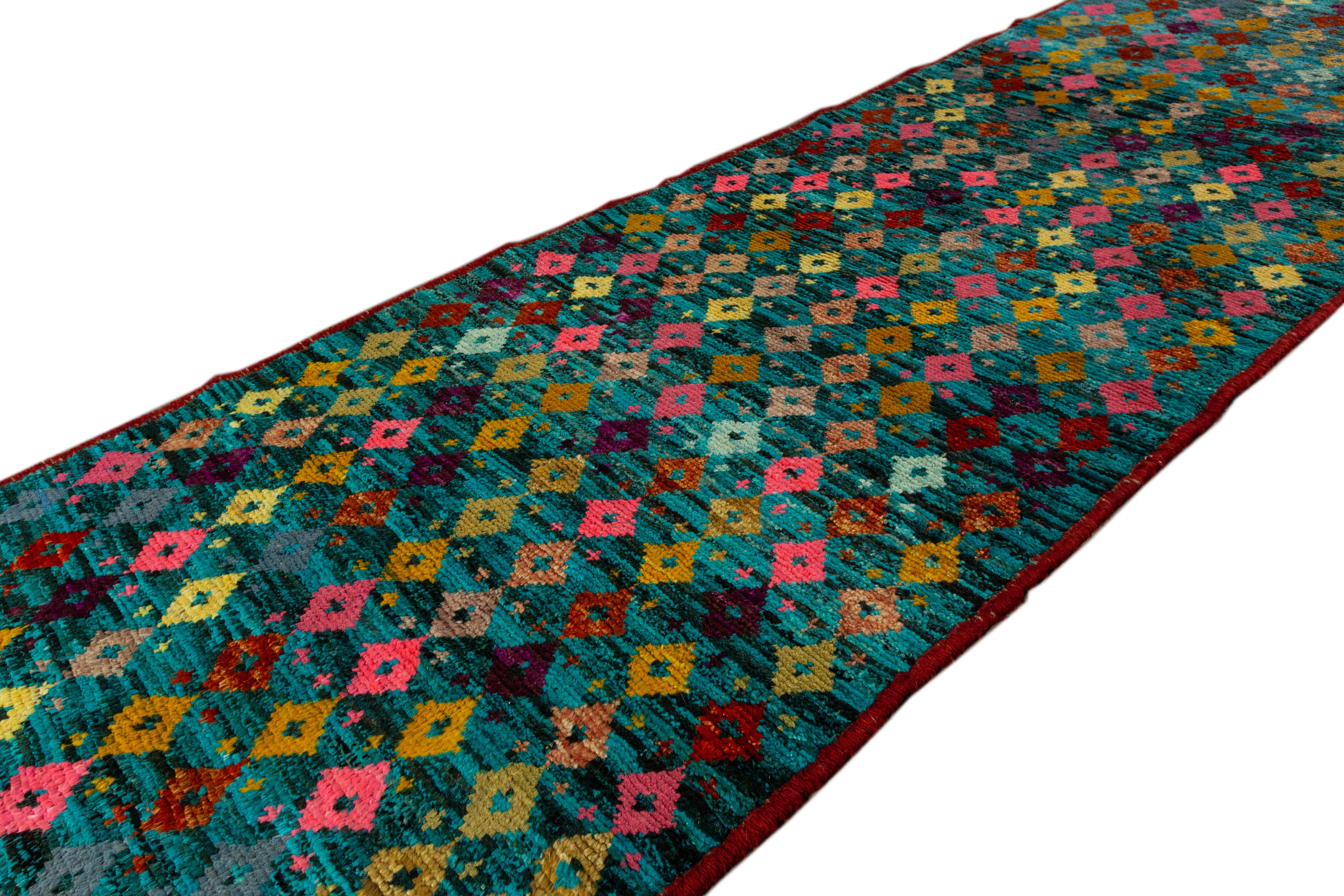 Wool 21st Century Contemporary Gabbeh Runner Rug For Sale