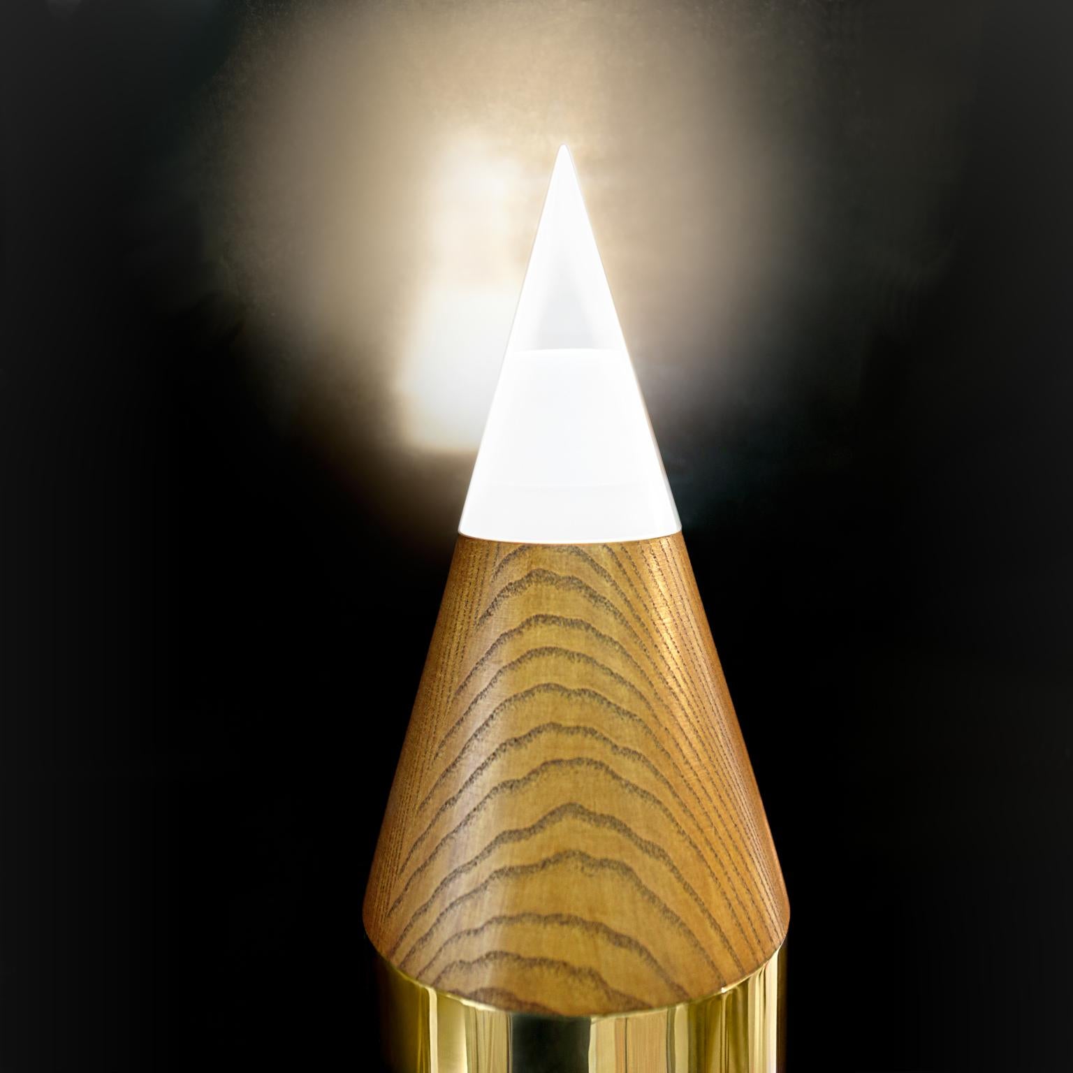 Italian 21st Century Contemporary Giampiero Romano Pencil Style Floor Lamp Brass For Sale