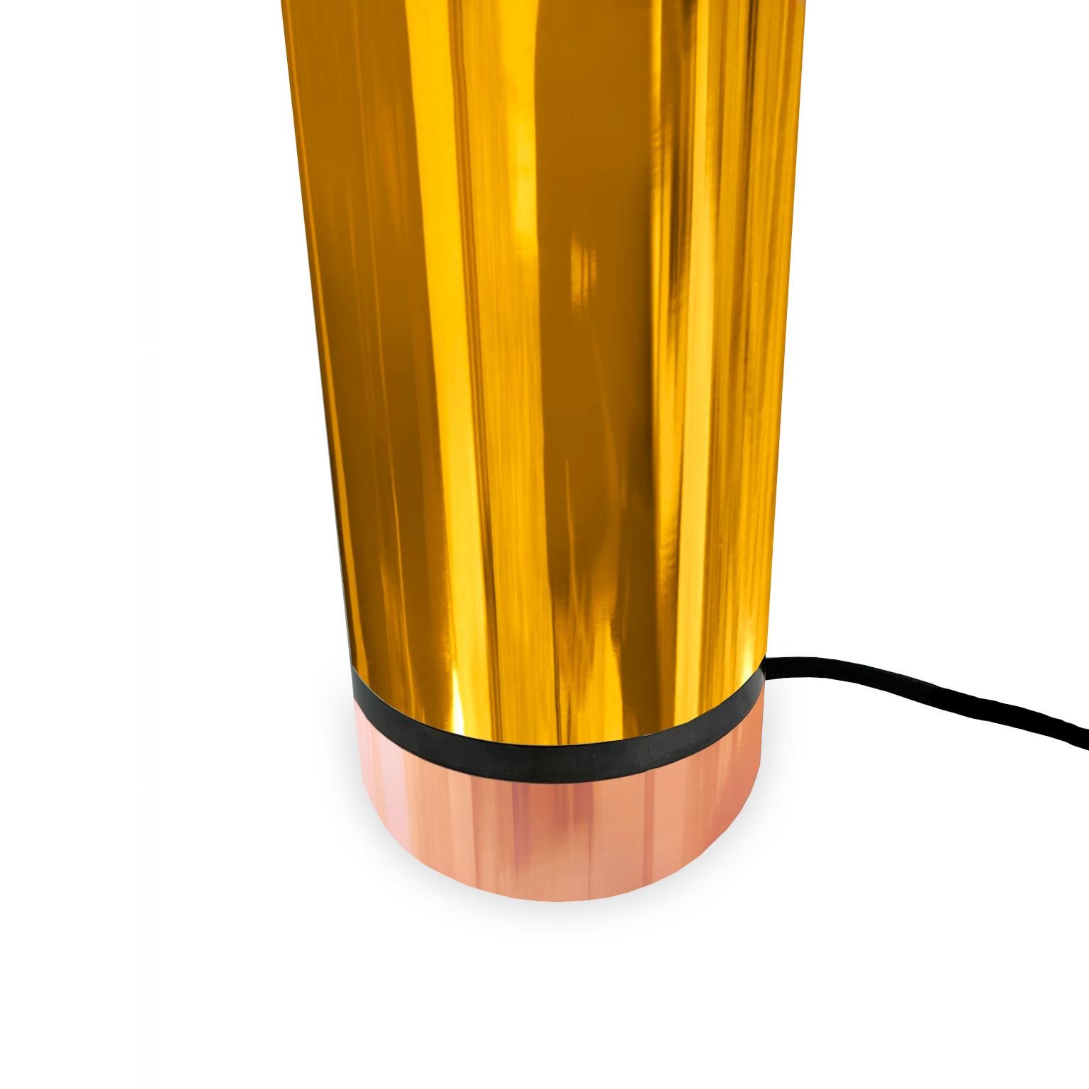 Modern 21st Century Contemporary Giampiero Romanò Pencil Style Table Lamp Brass For Sale