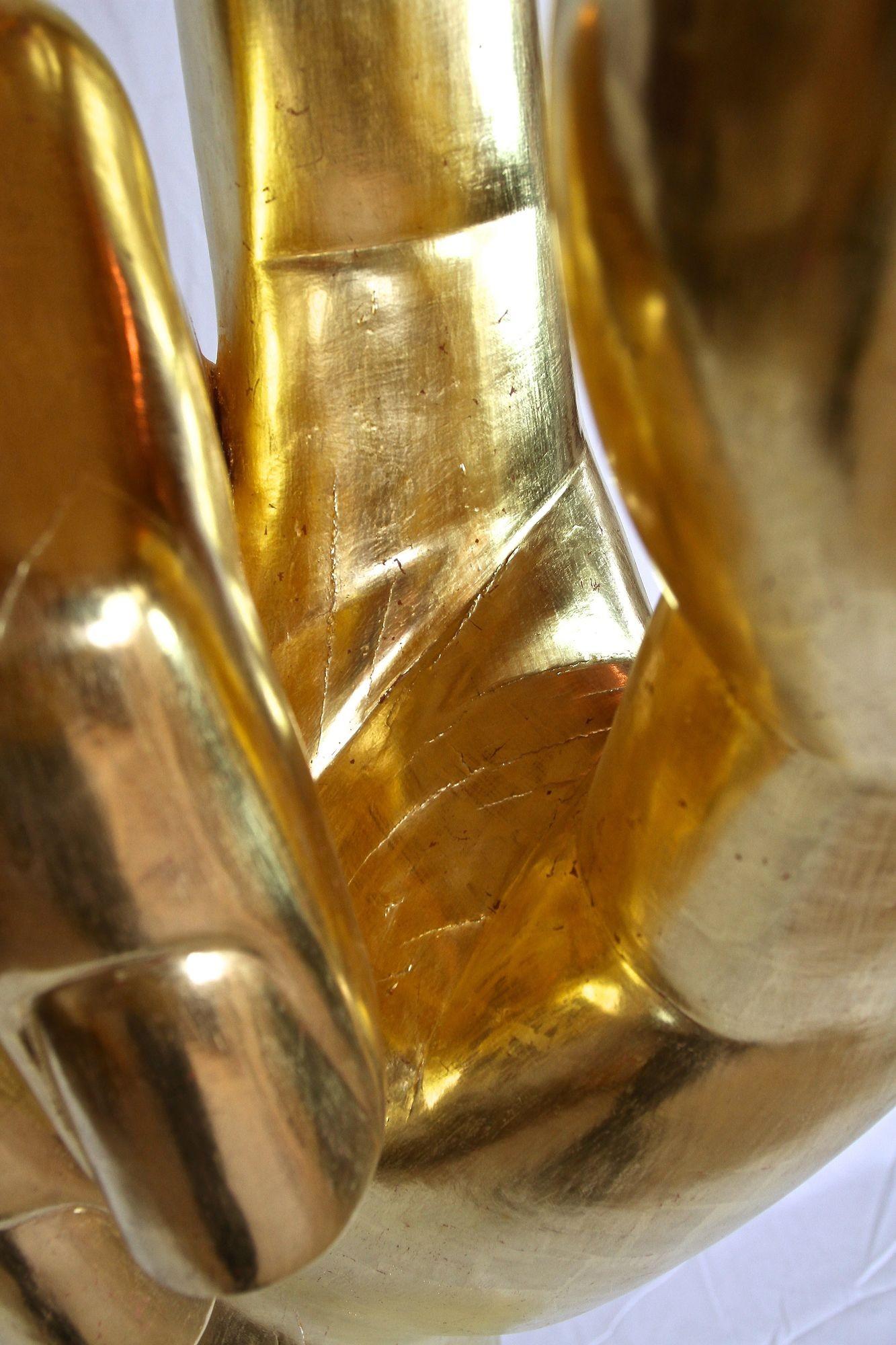 Sculpture de main gigantesque contemporaine du 21e siècle, plaquée or, AT 2021 en vente 6