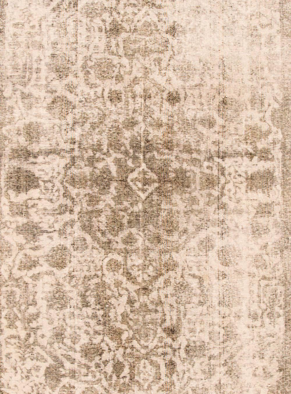 Wool 21st Century Contemporary Beige Overdyed Pakistani Rug For Sale