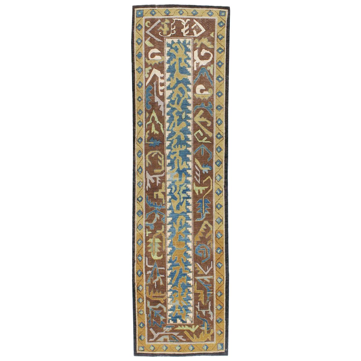 Alfombra Persa Tabriz Abstracta Contemporánea Hecha a Mano Siglo XXI