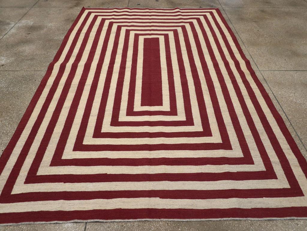 A contemporary Turkish flatweave Kilim accent carpet handmade during the 21st century.

Measures: 6' 8