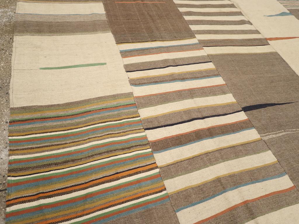 Modern 21st Century Contemporary Handmade Turkish Flatweave Room Size Carpet For Sale