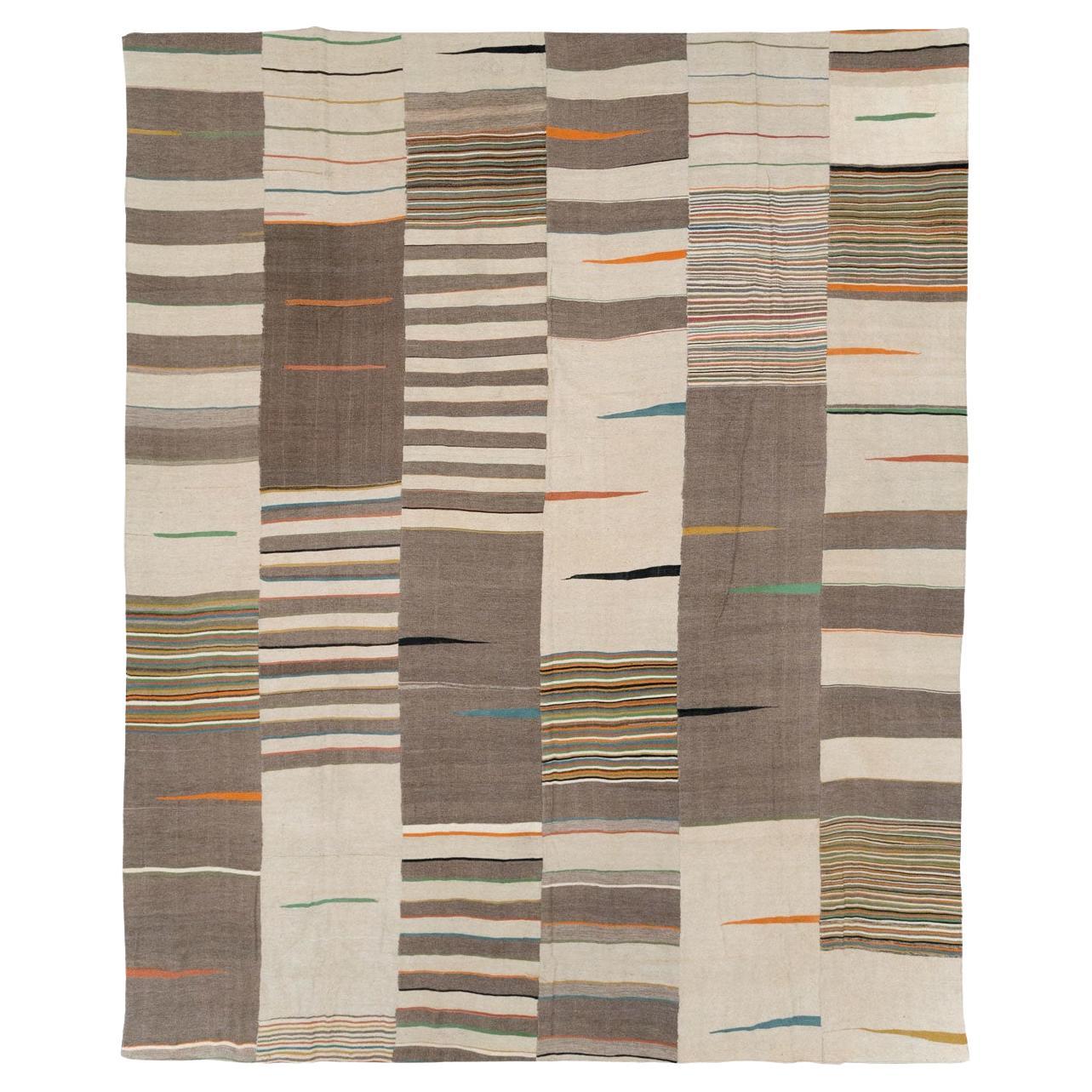 21st Century Contemporary Handmade Turkish Flatweave Room Size Carpet