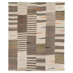 21e siècle Contemporary Handmade Turkish Flatweave Room Size Carpet (tapis turc tissé à plat, fait main)